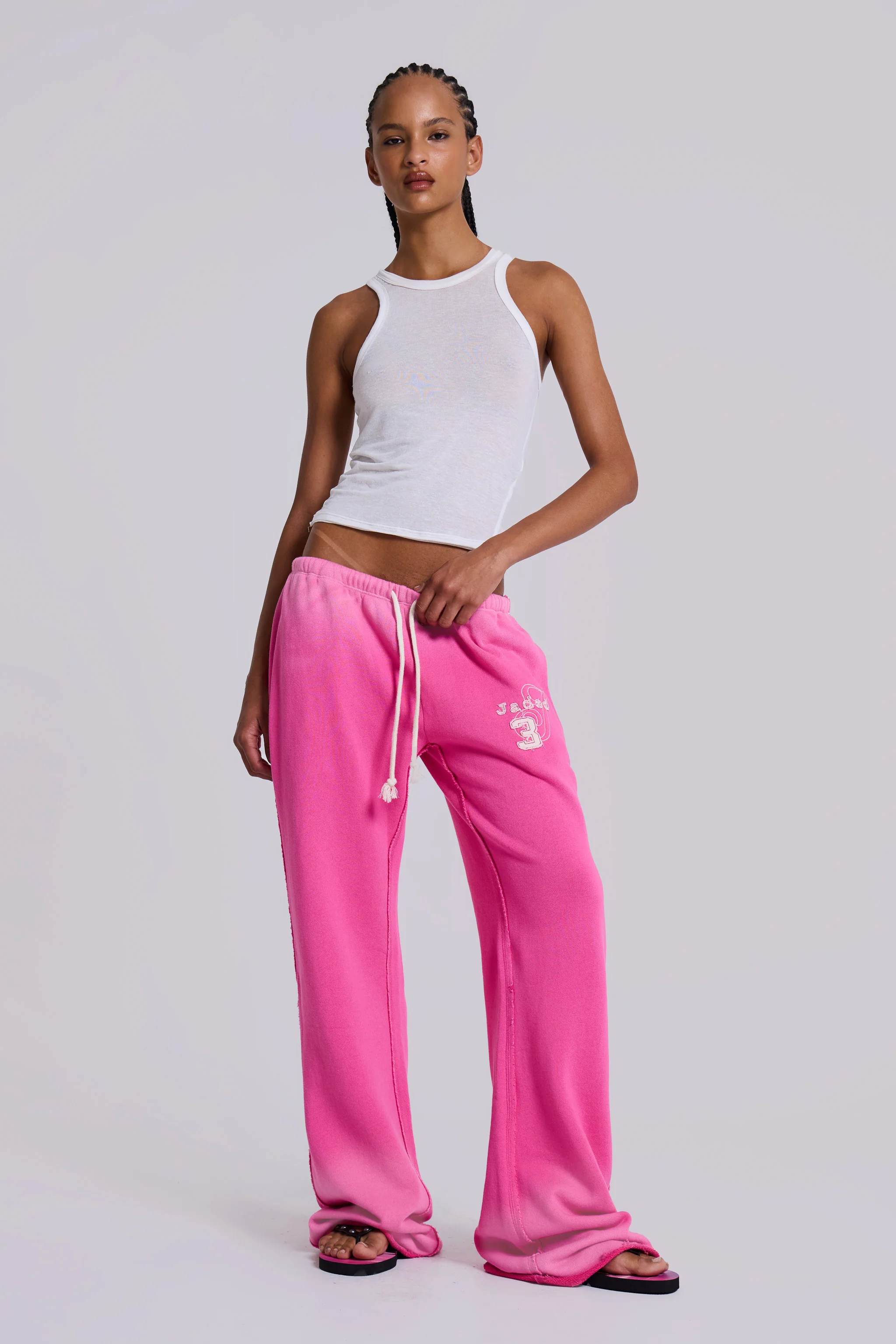 Cleo Slouchy Bootcut Jogger in Pink - Image 6