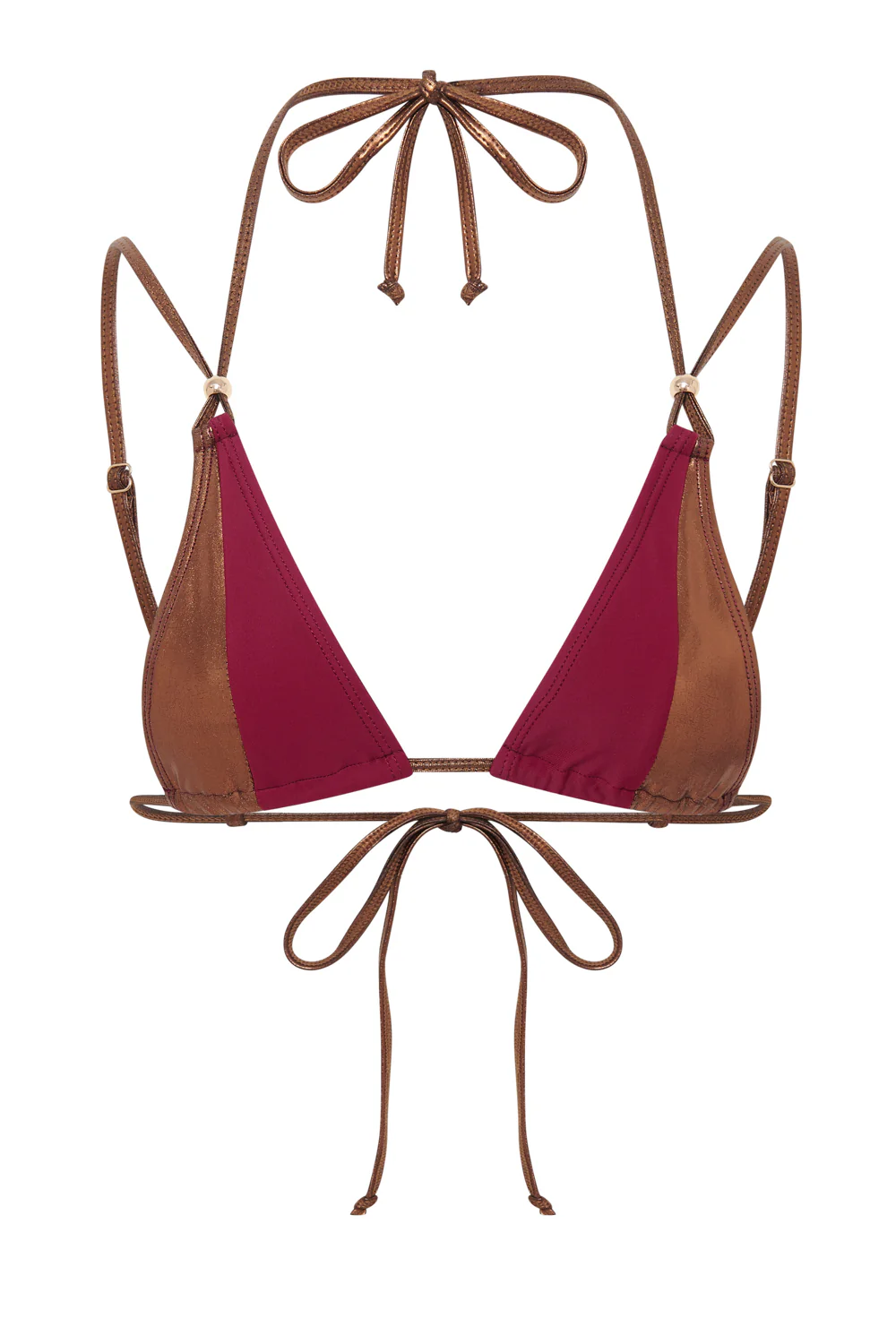Luna Metallic Triangle Bikini Top - Image 9