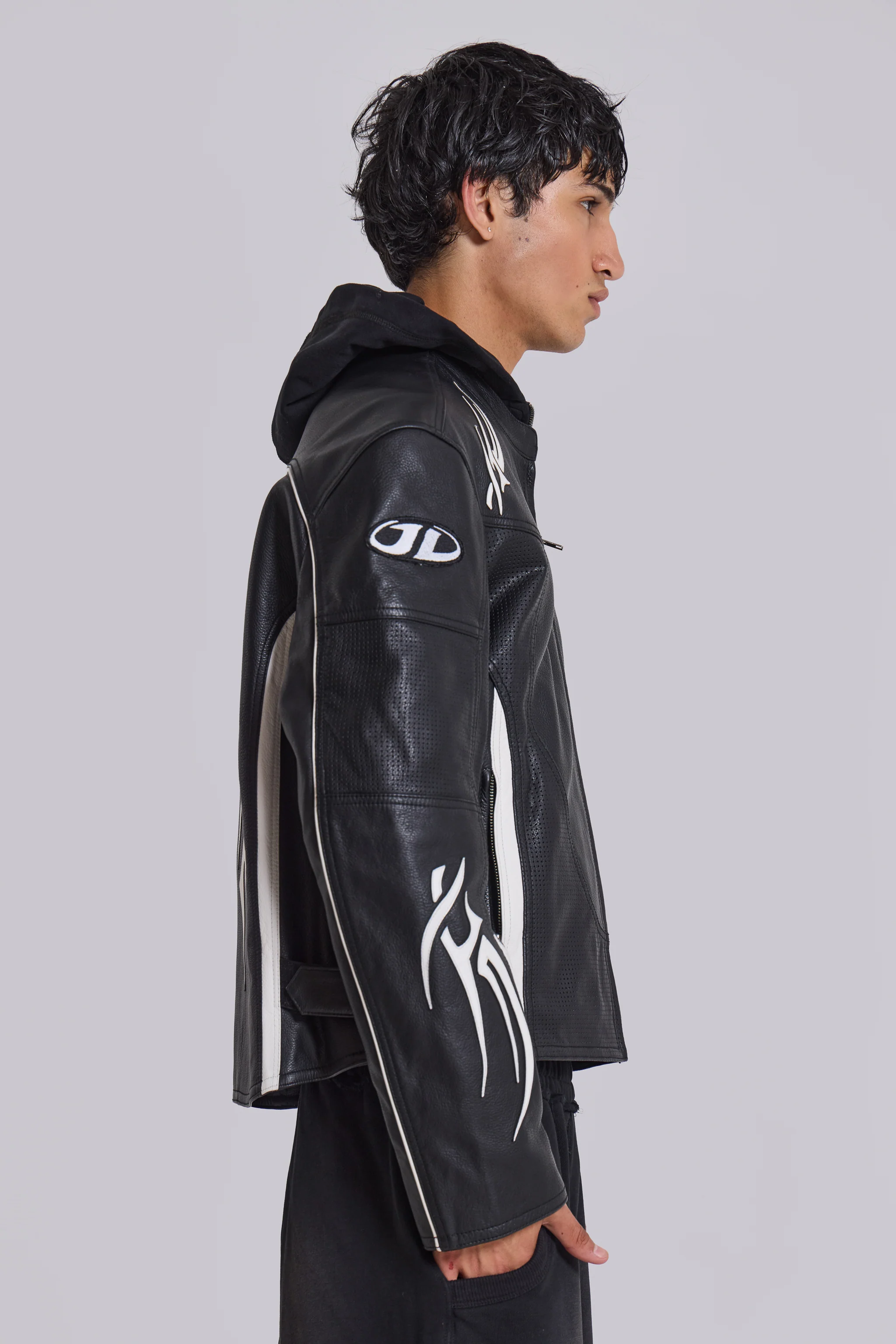 Crash Leather Biker Jacket - Image 10