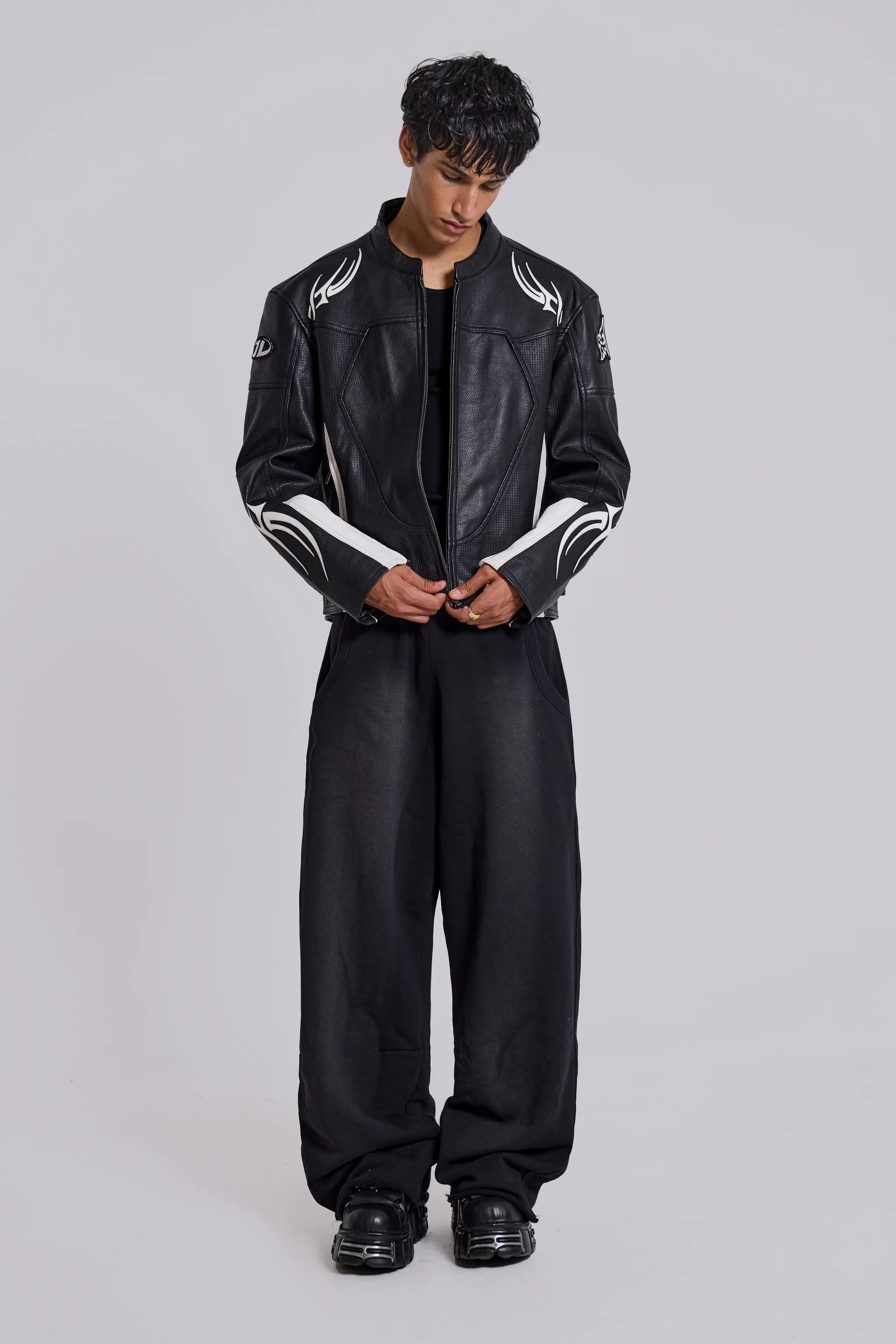 Crash Leather Biker Jacket - Image 4