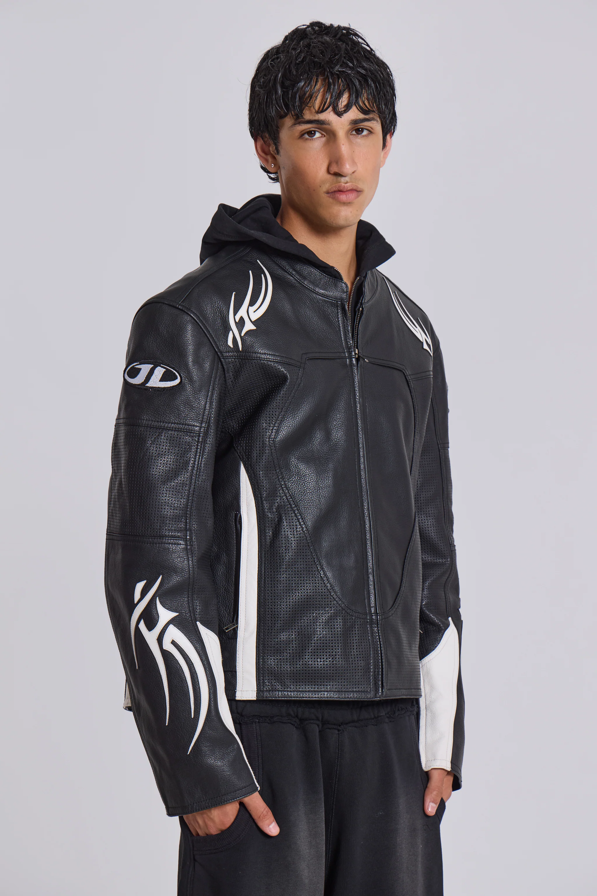 Crash Leather Biker Jacket - Image 8