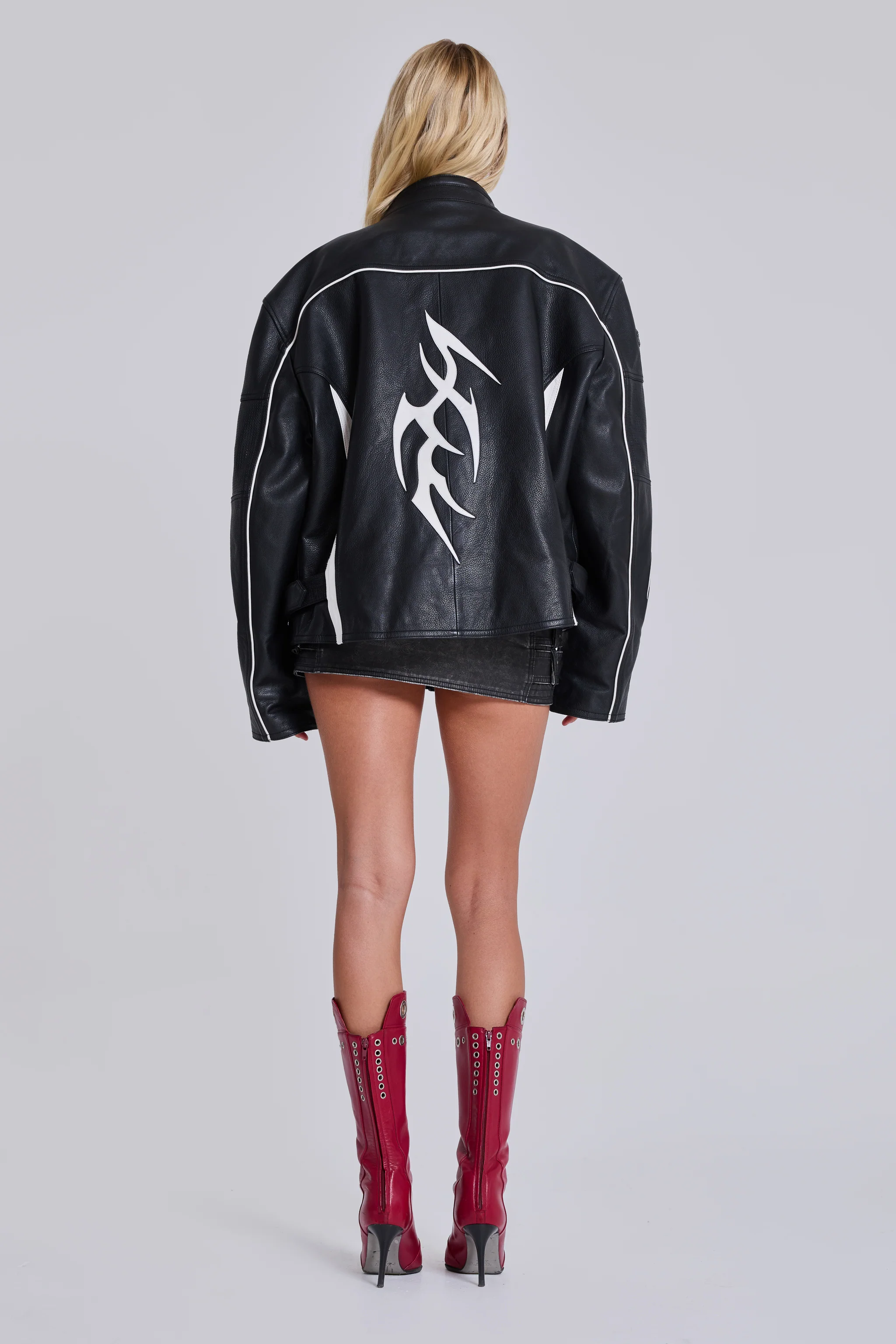 Crash Leather Biker Jacket - Image 3