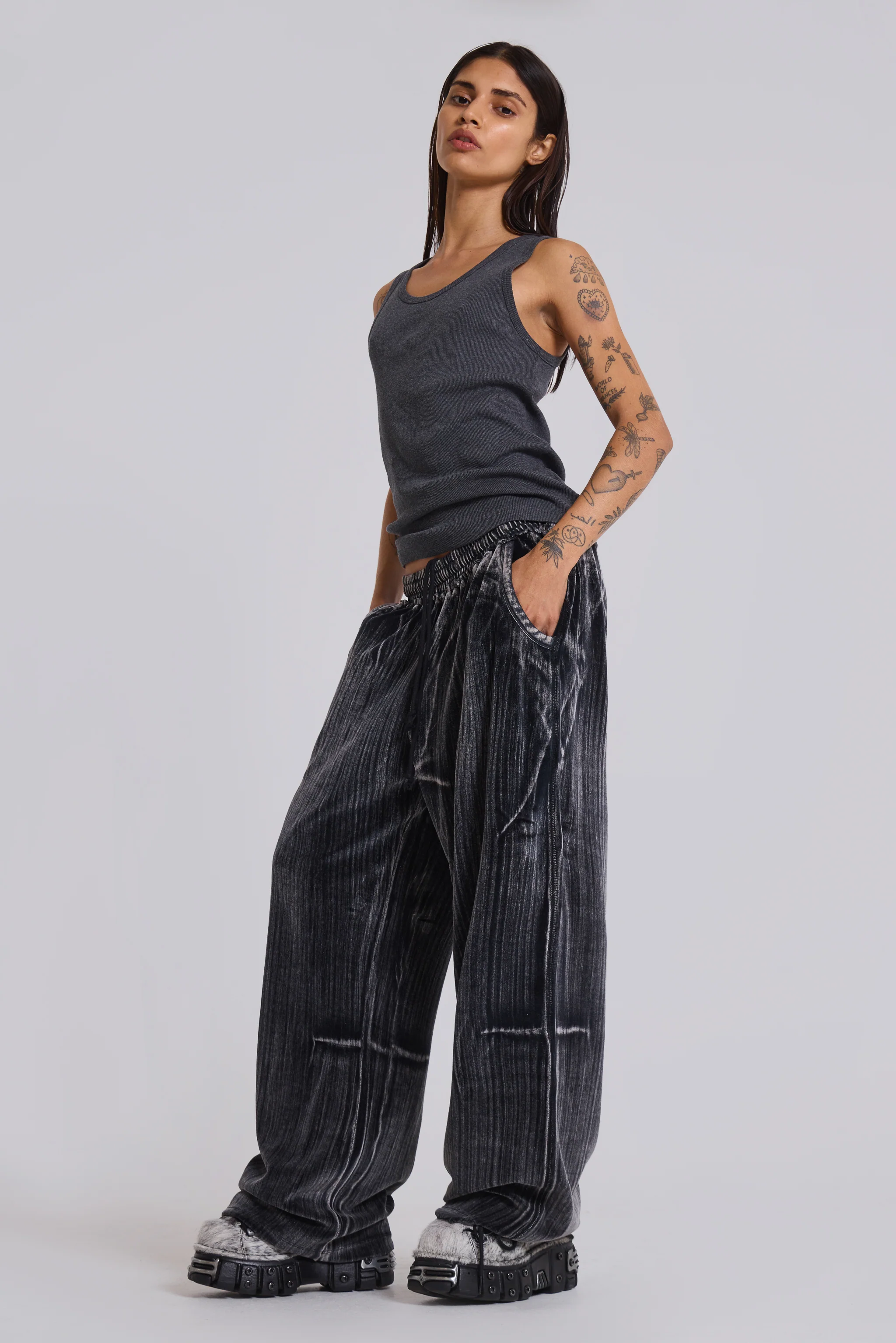 Crease Velour Baggy Monster Joggers - Image 4