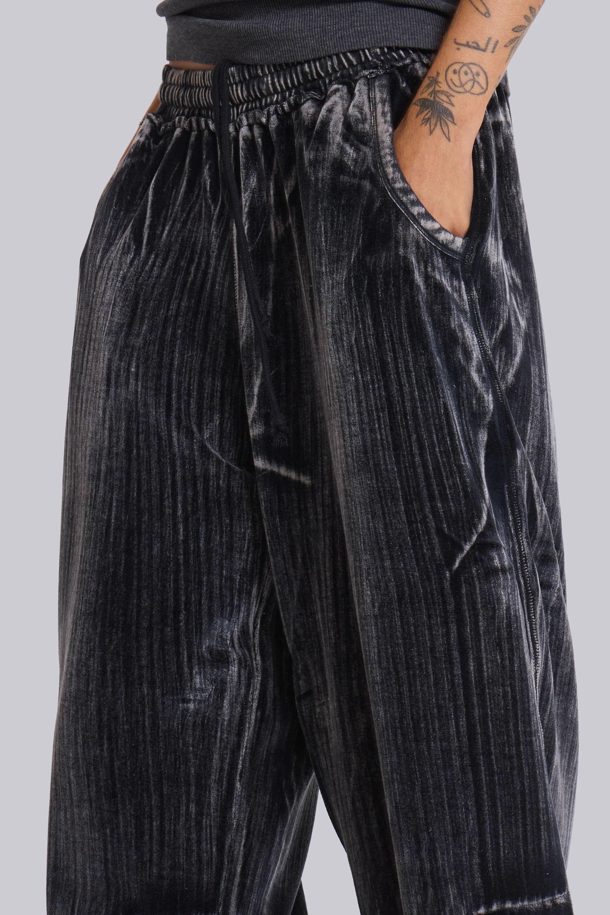 Crease Velour Baggy Monster Joggers - Image 5