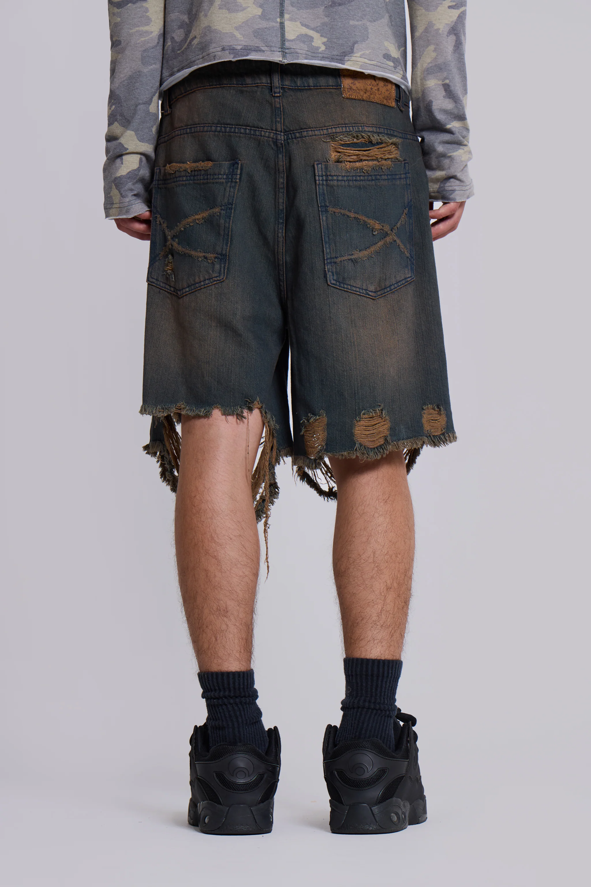 Dark Vintage Wash Glasto Shorts - Image 4