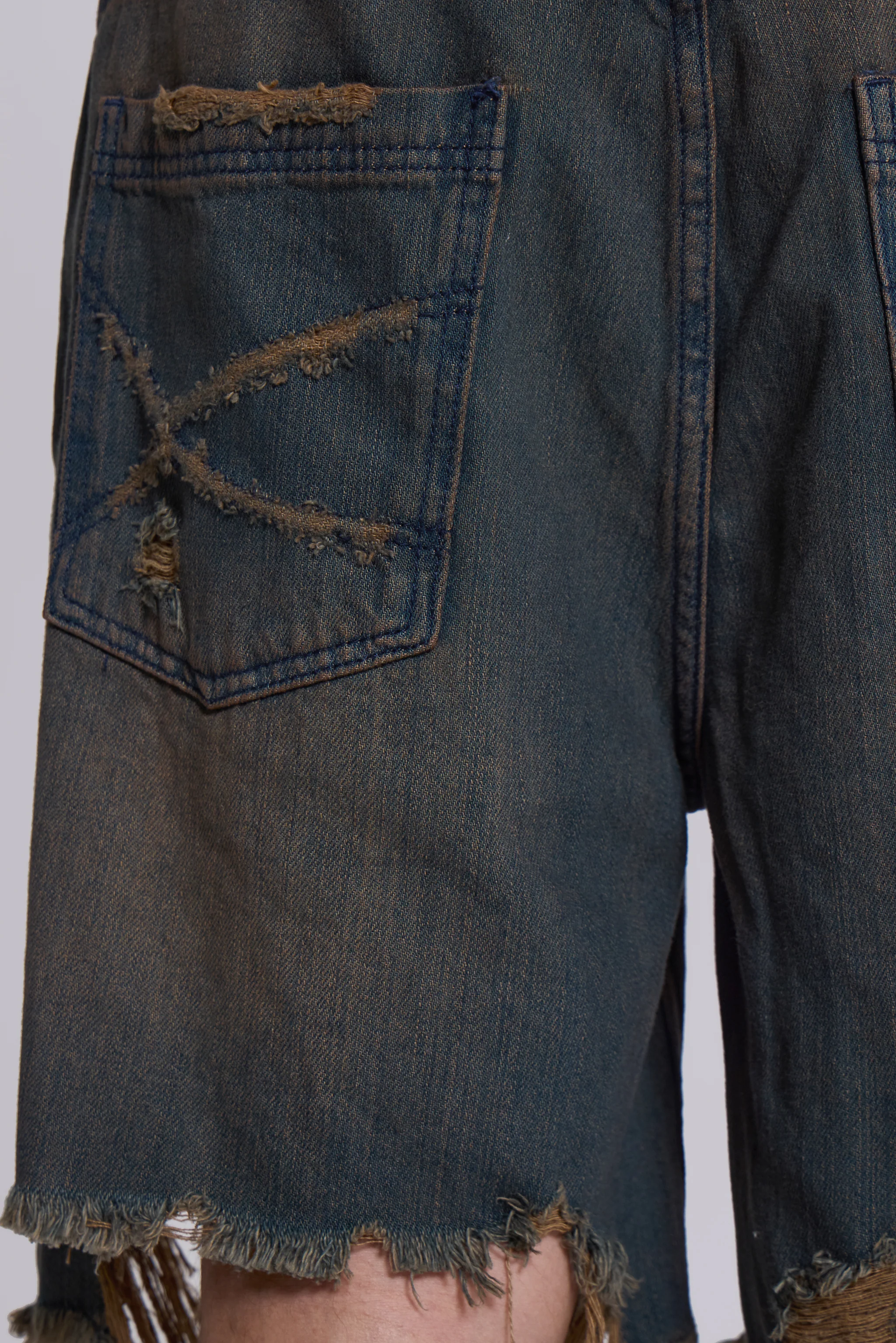 Dark Vintage Wash Glasto Shorts - Image 7