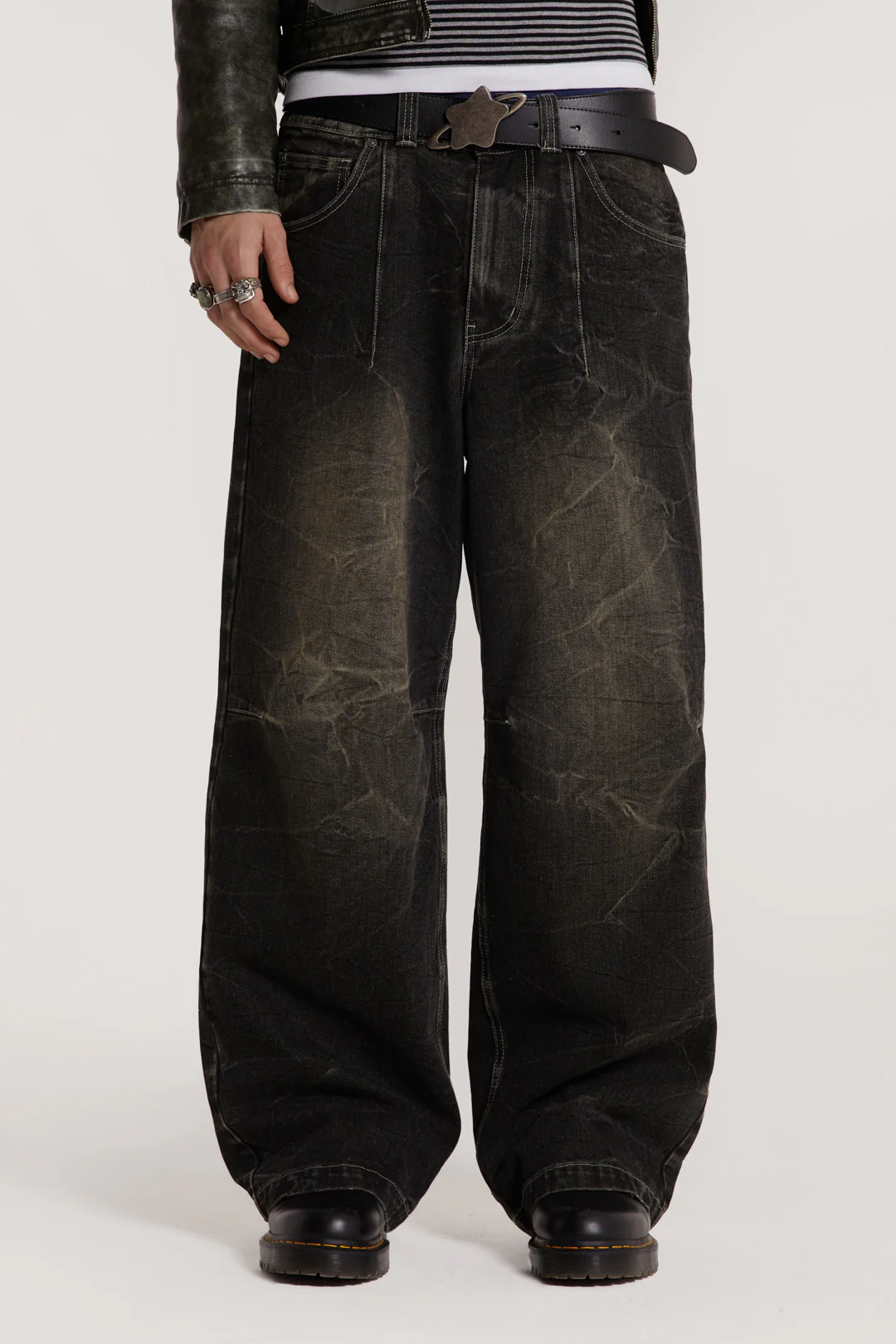 Washed Black Razor Jeans - Image 4