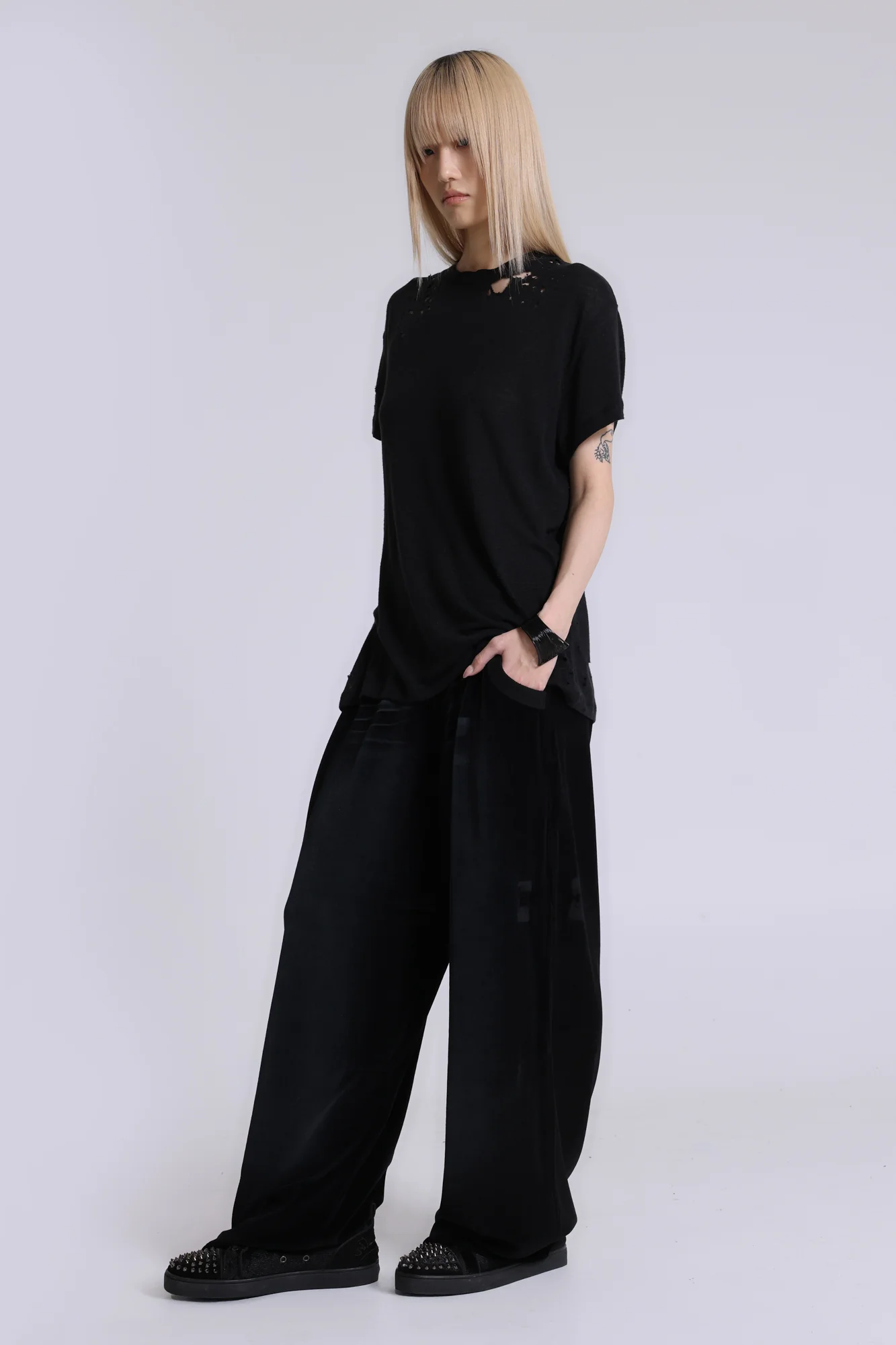 Denim Wash Velour Monster Joggers - Image 5