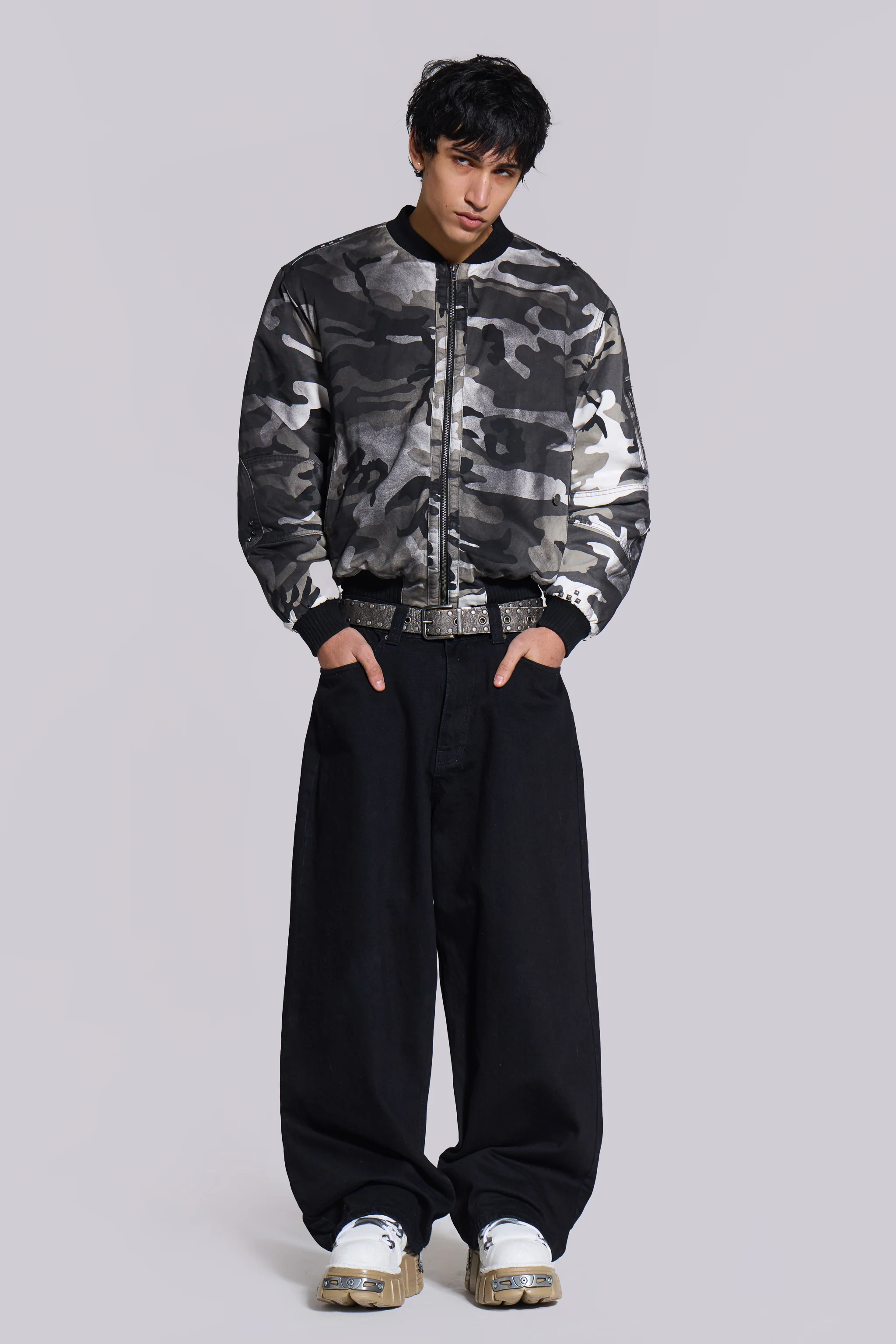 Dirty Camo Bomber Jacket - Image 2