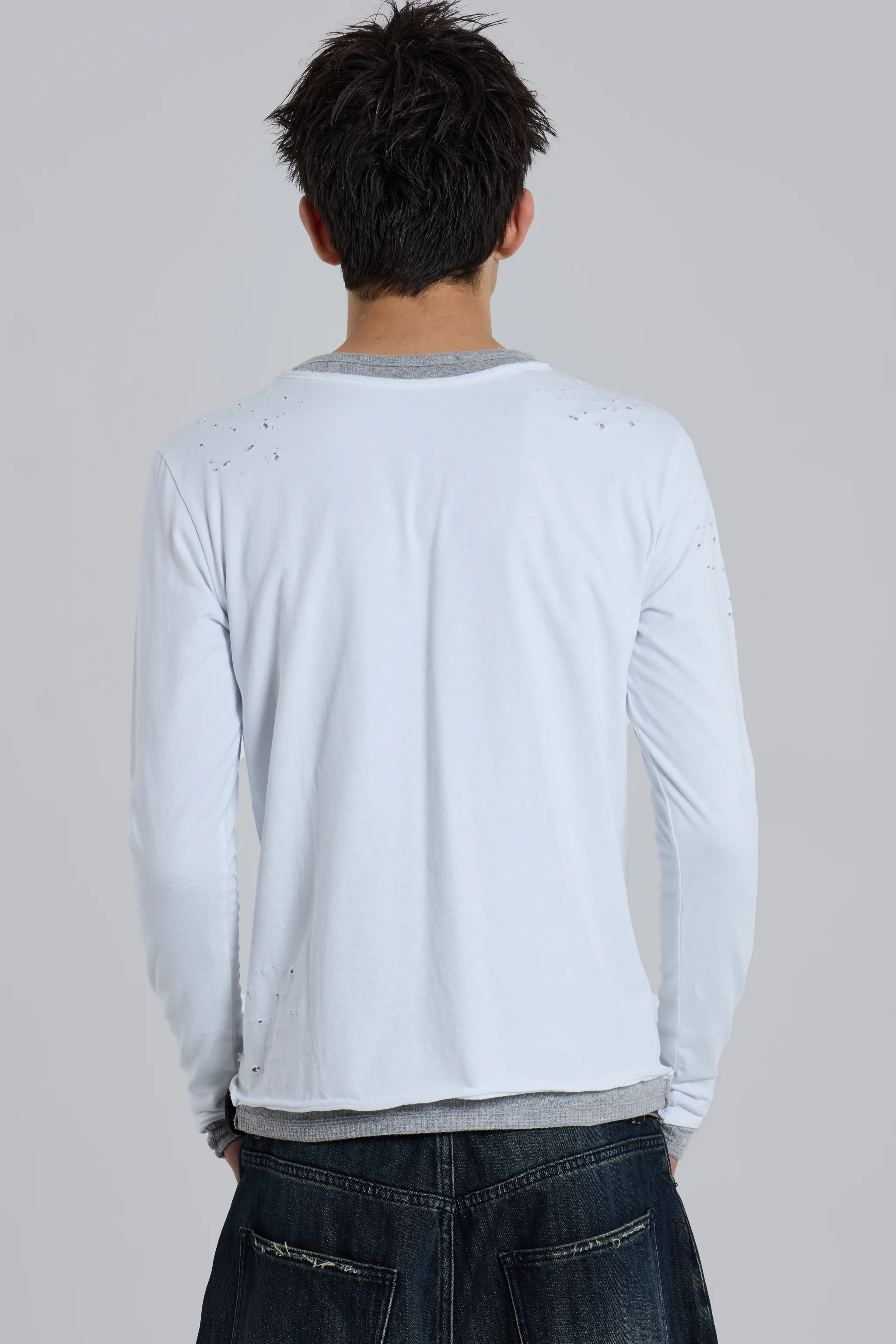 Distressed Double-Layered Waffle Top - Image 6