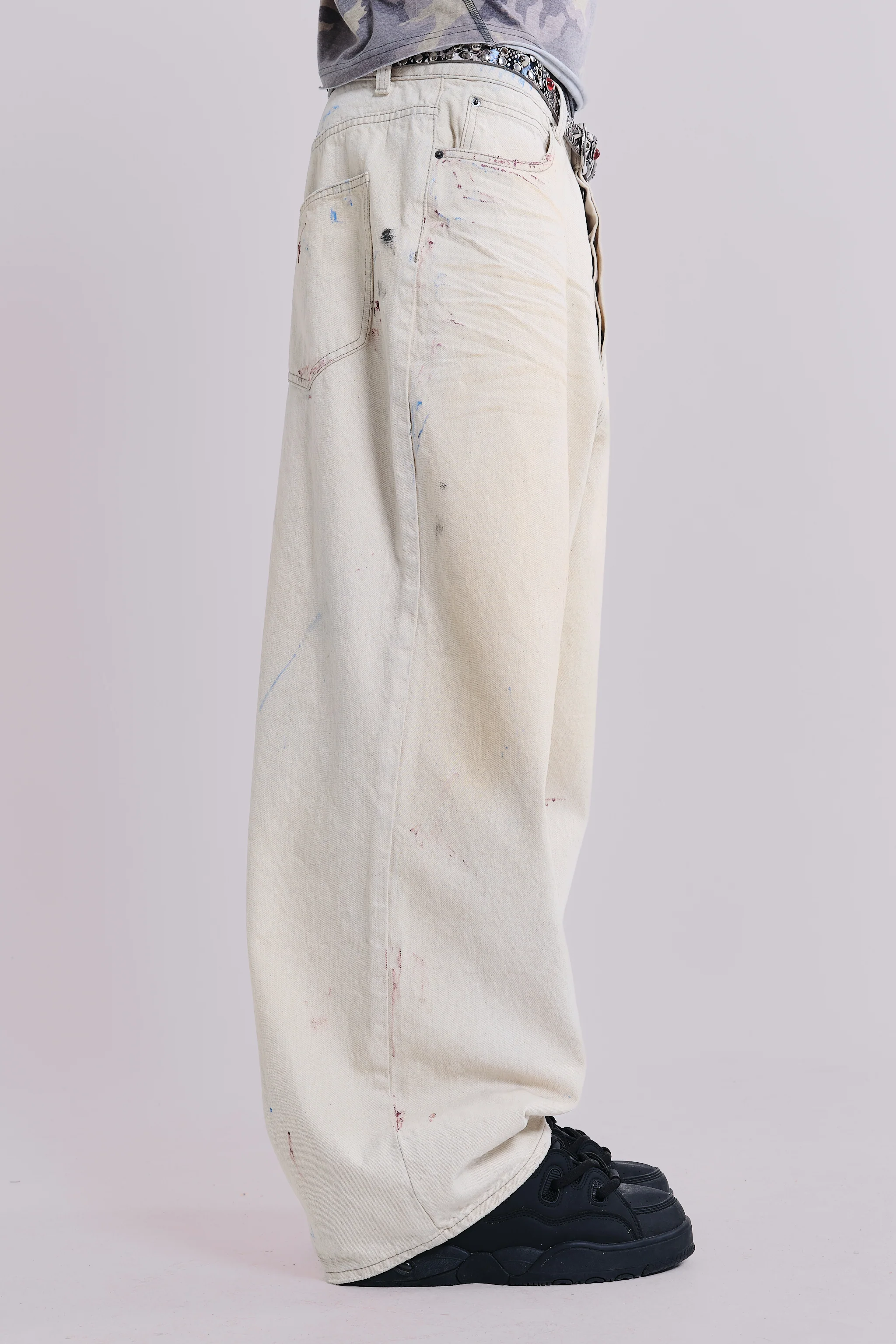 Ecru Paint Colossus Jeans - Image 5