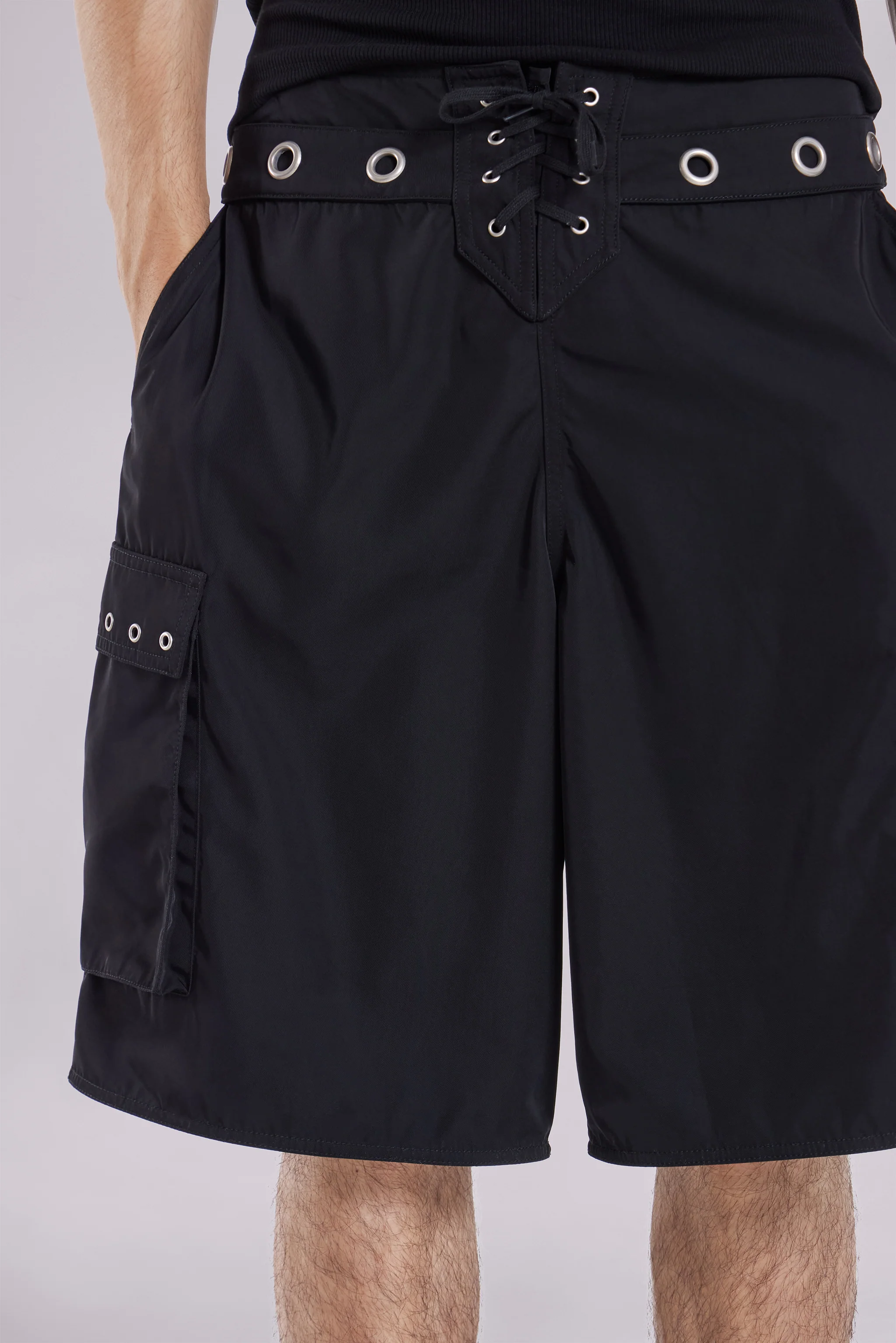 Black Eyelet Board Shorts - Image 7