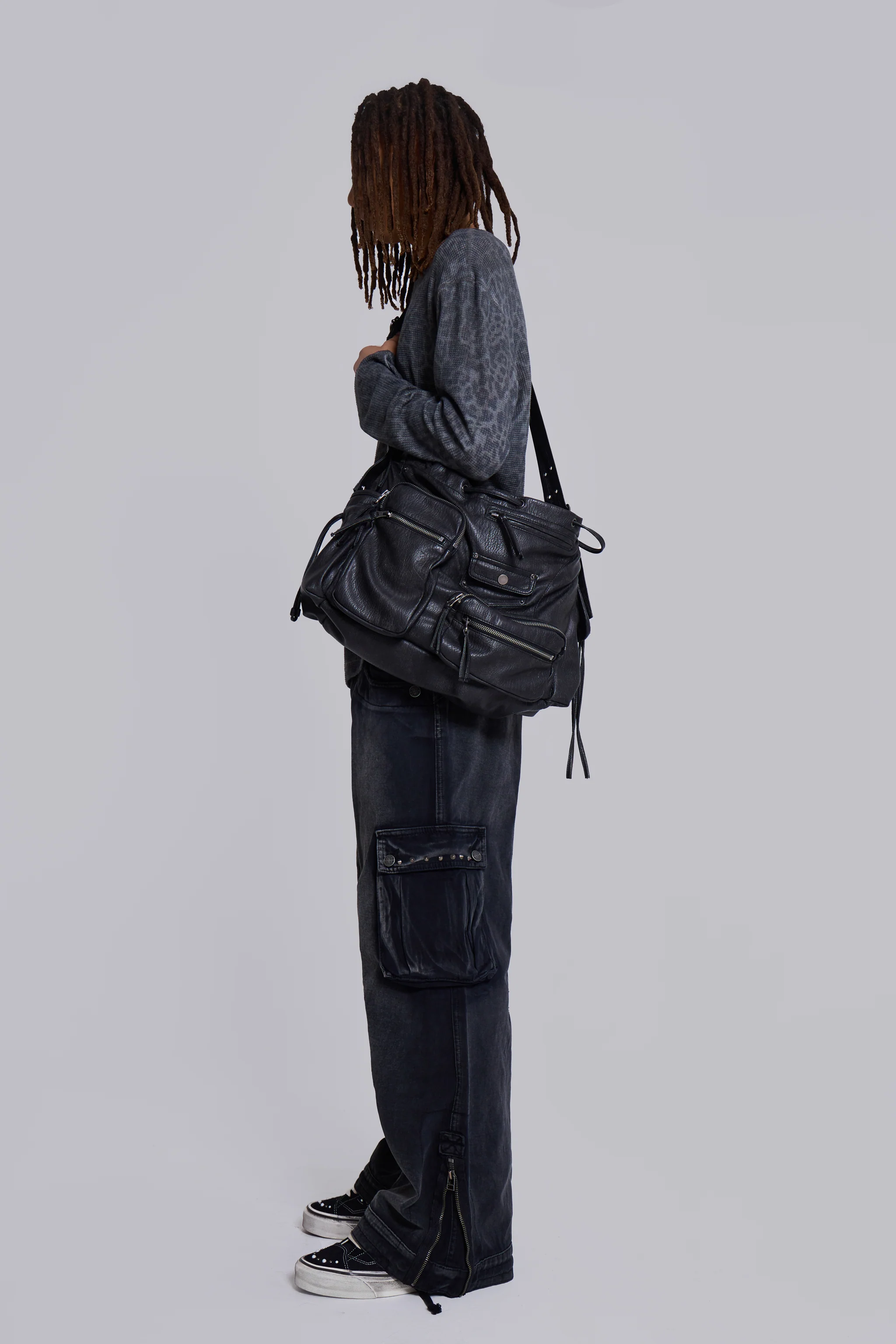 Faux Leather Utility Satchel - Image 6