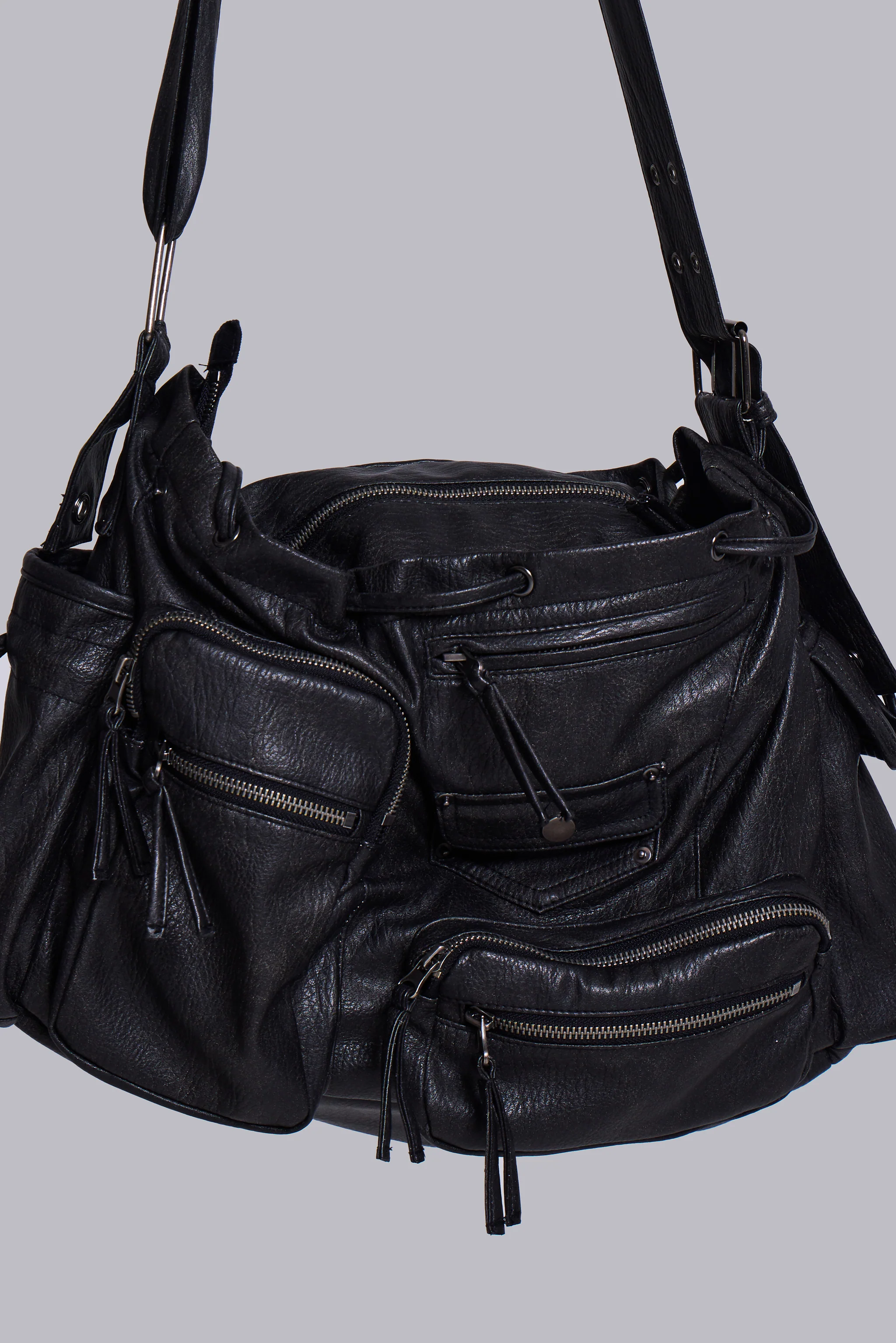 Faux Leather Utility Satchel - Image 7