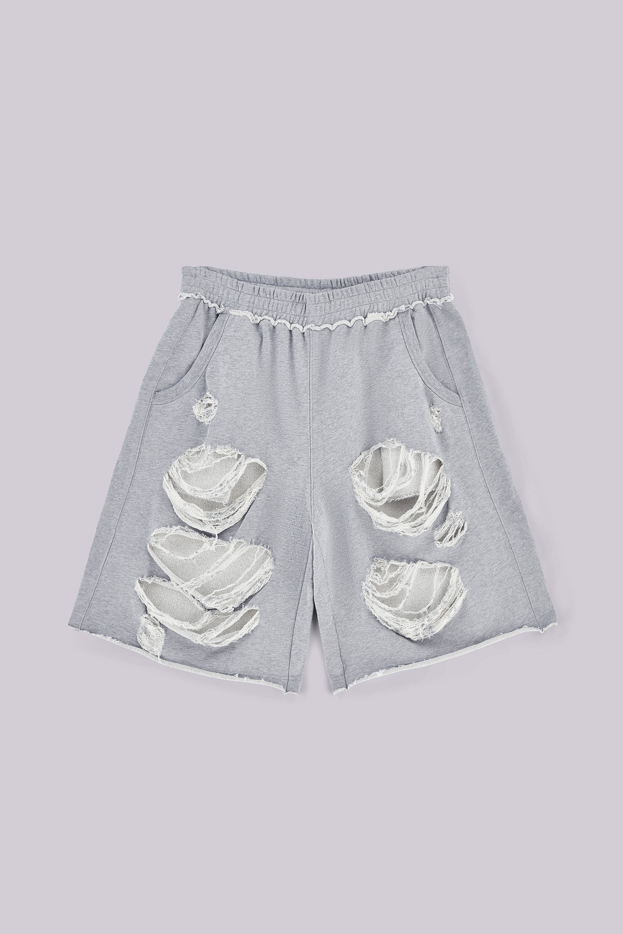 Grey Distressed Monster Shorts - Image 2