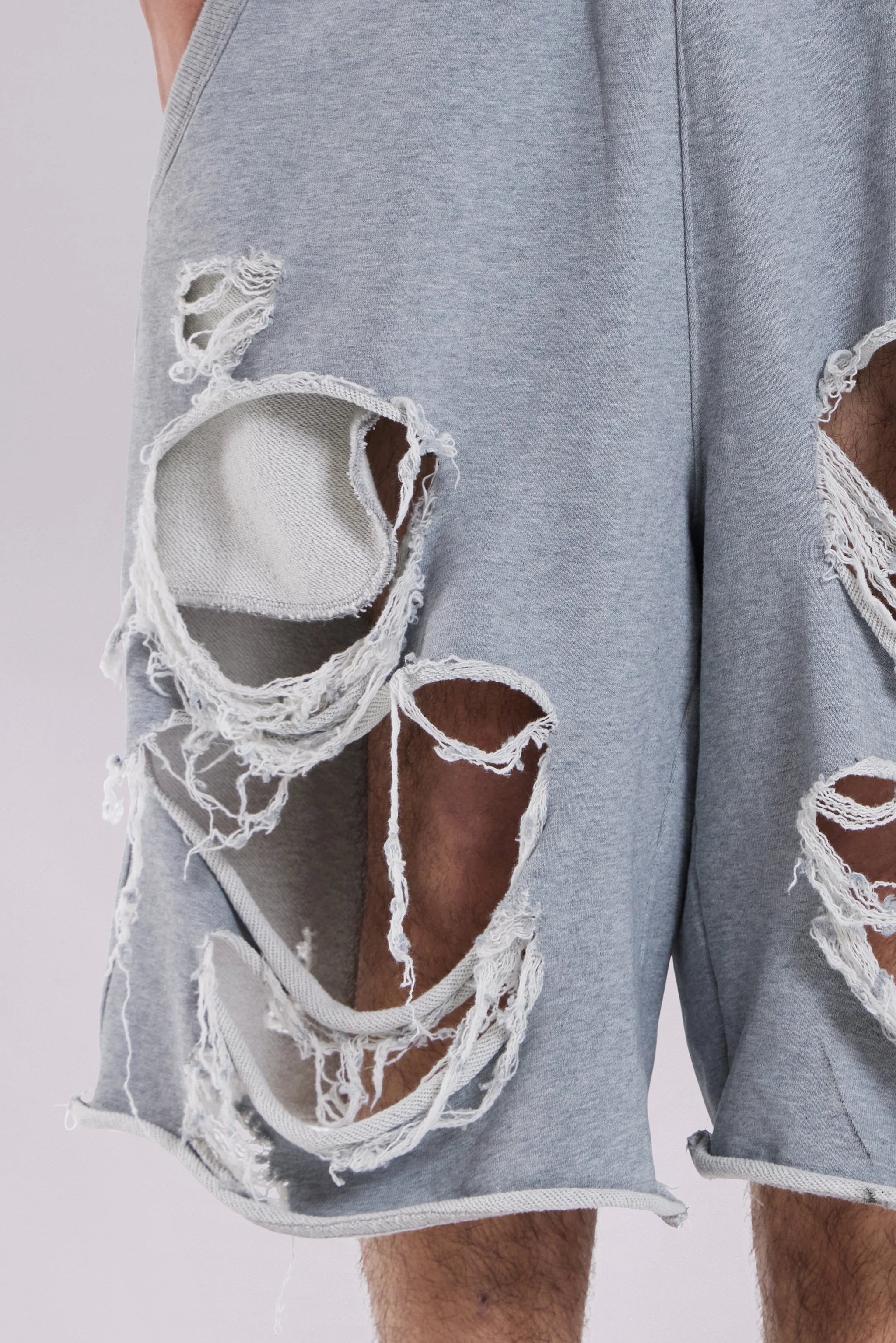 Grey Distressed Monster Shorts - Image 6