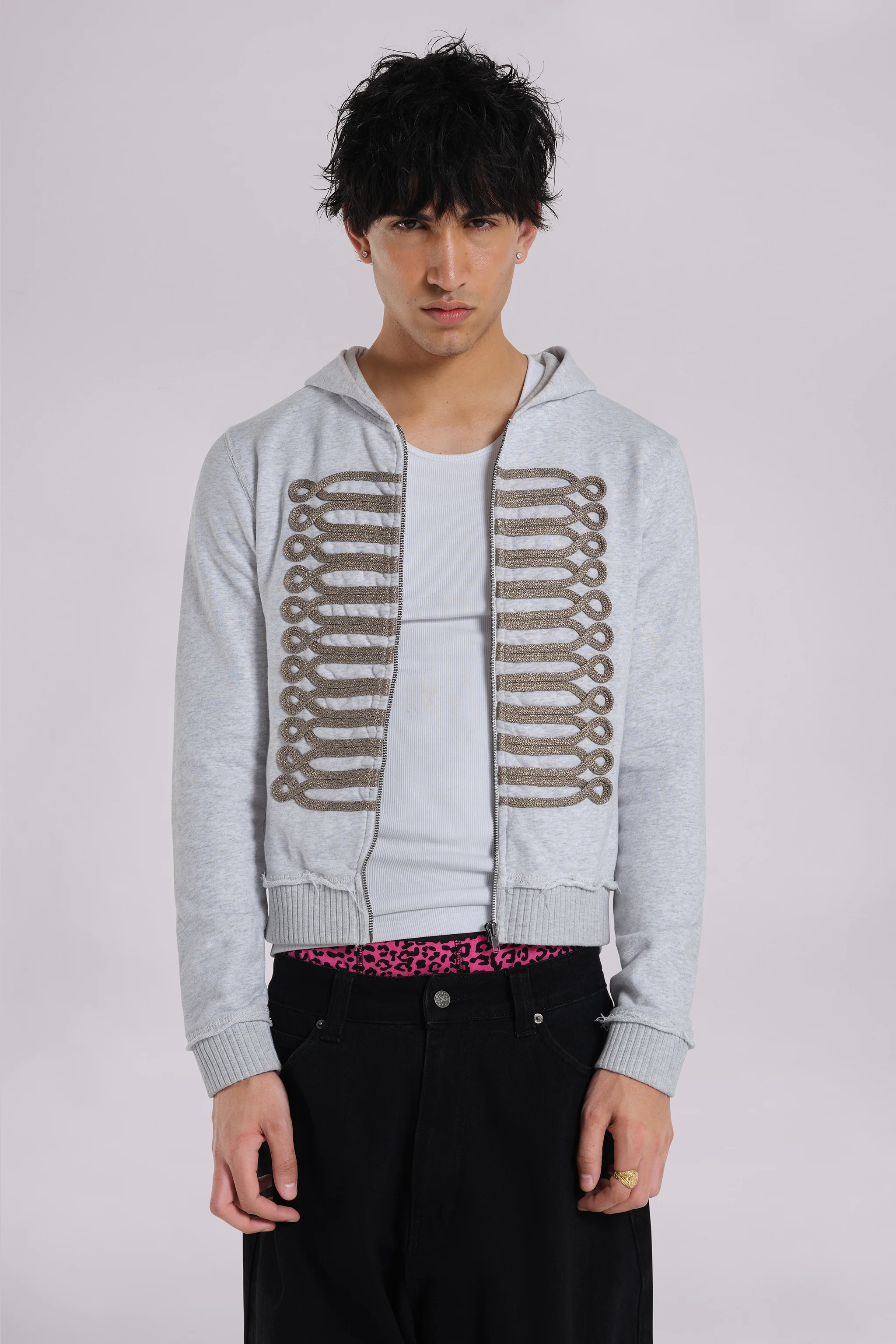 Grey Marl Military Monster Hoodie - Image 9