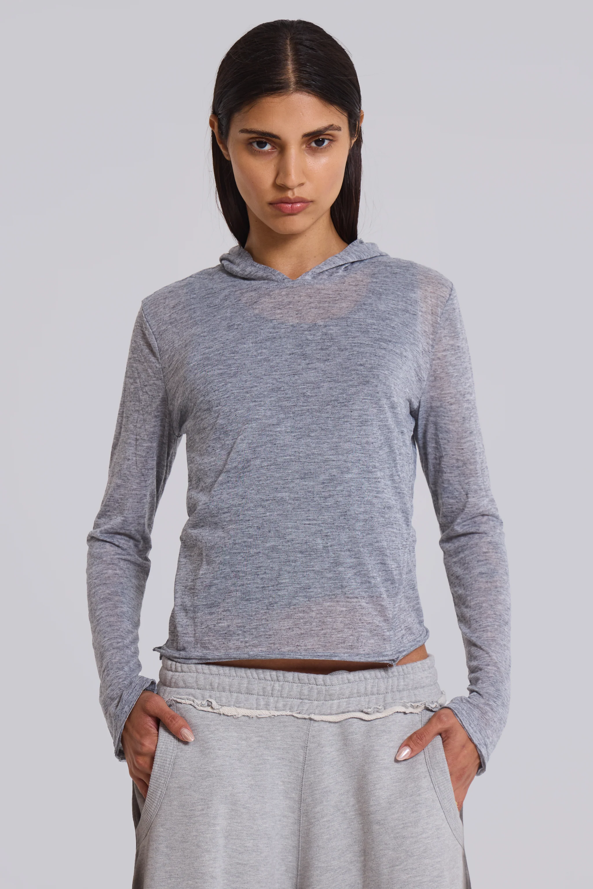 Grey Marl Mist Hoodie - Image 7