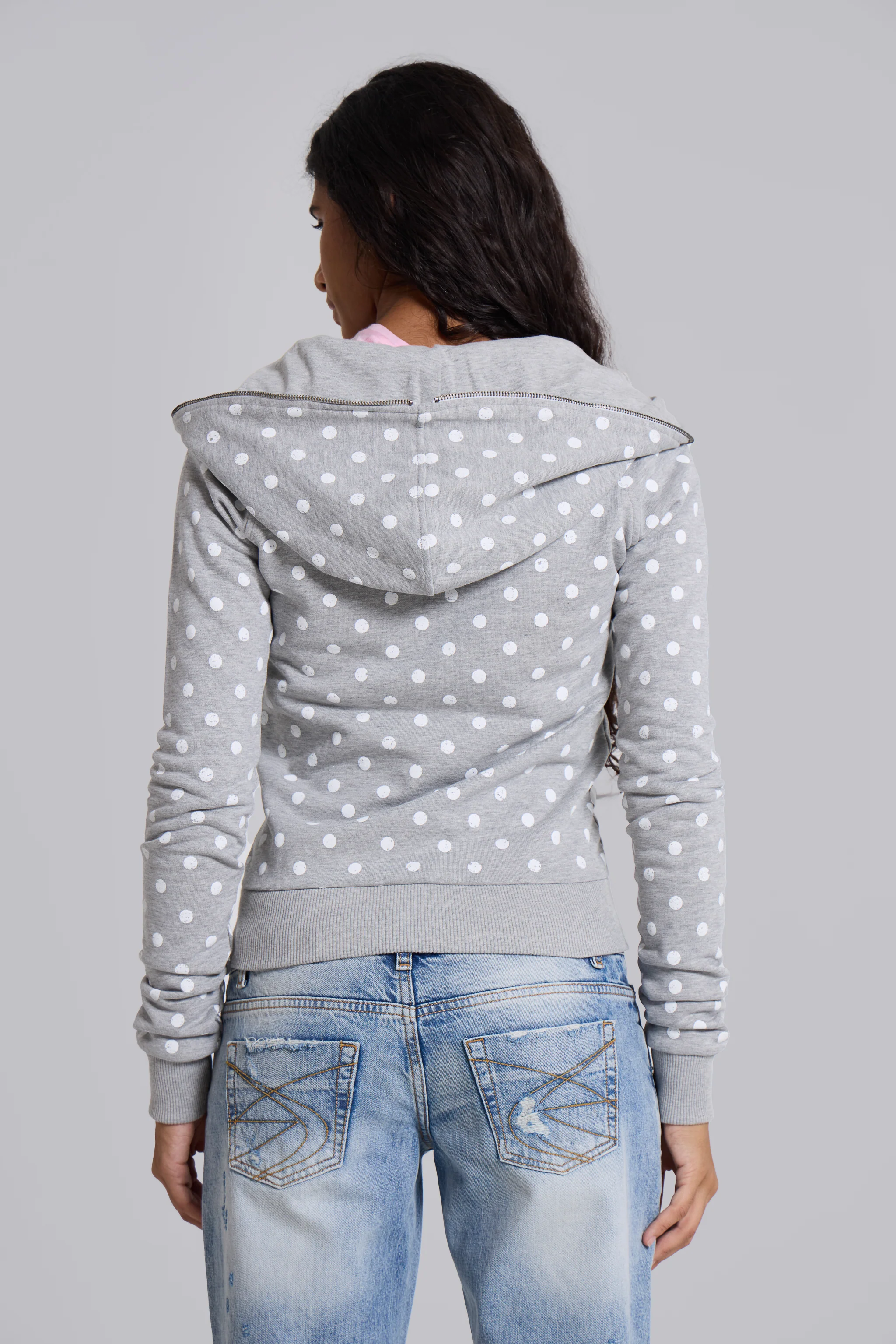 Grey Polkadot Hoodie - Image 5