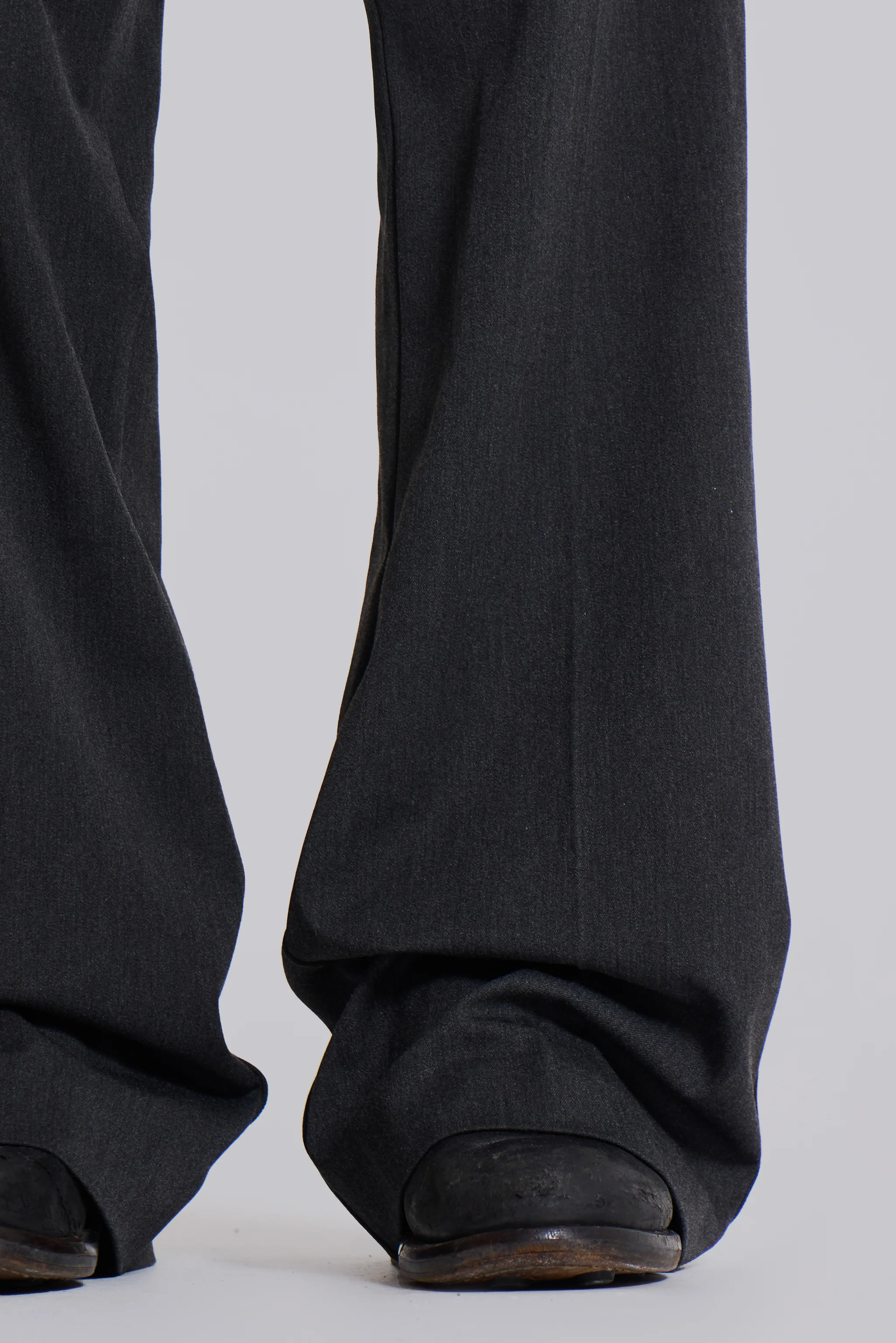 Grey Stacked Bootcut Suit Pants - Image 6