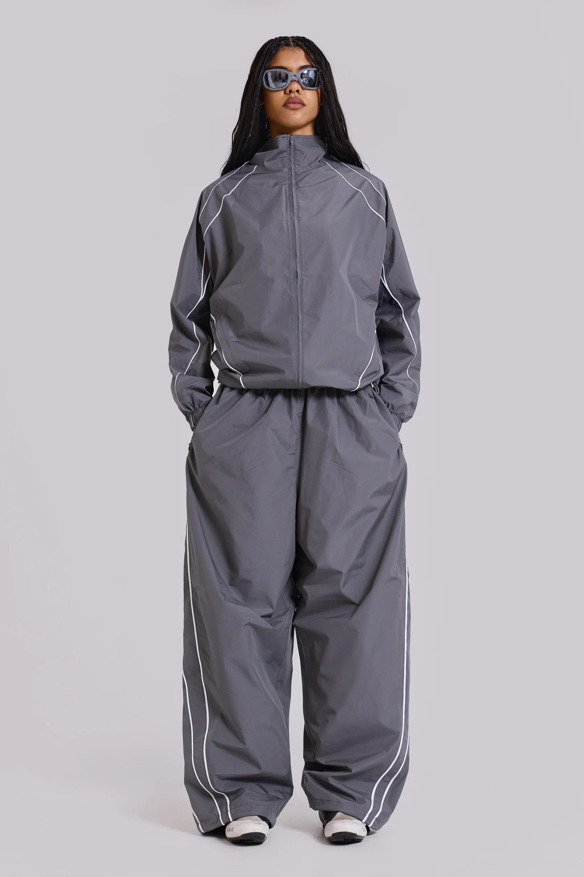 Grey Vapor Tracksuit Top - Image 8