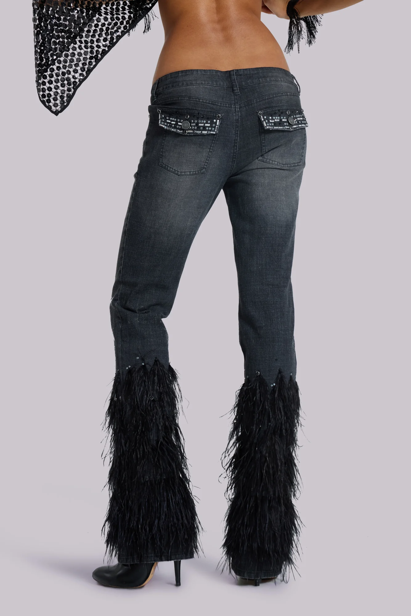 Heron Bootcut Cooper Jeans with Feathers - Image 3