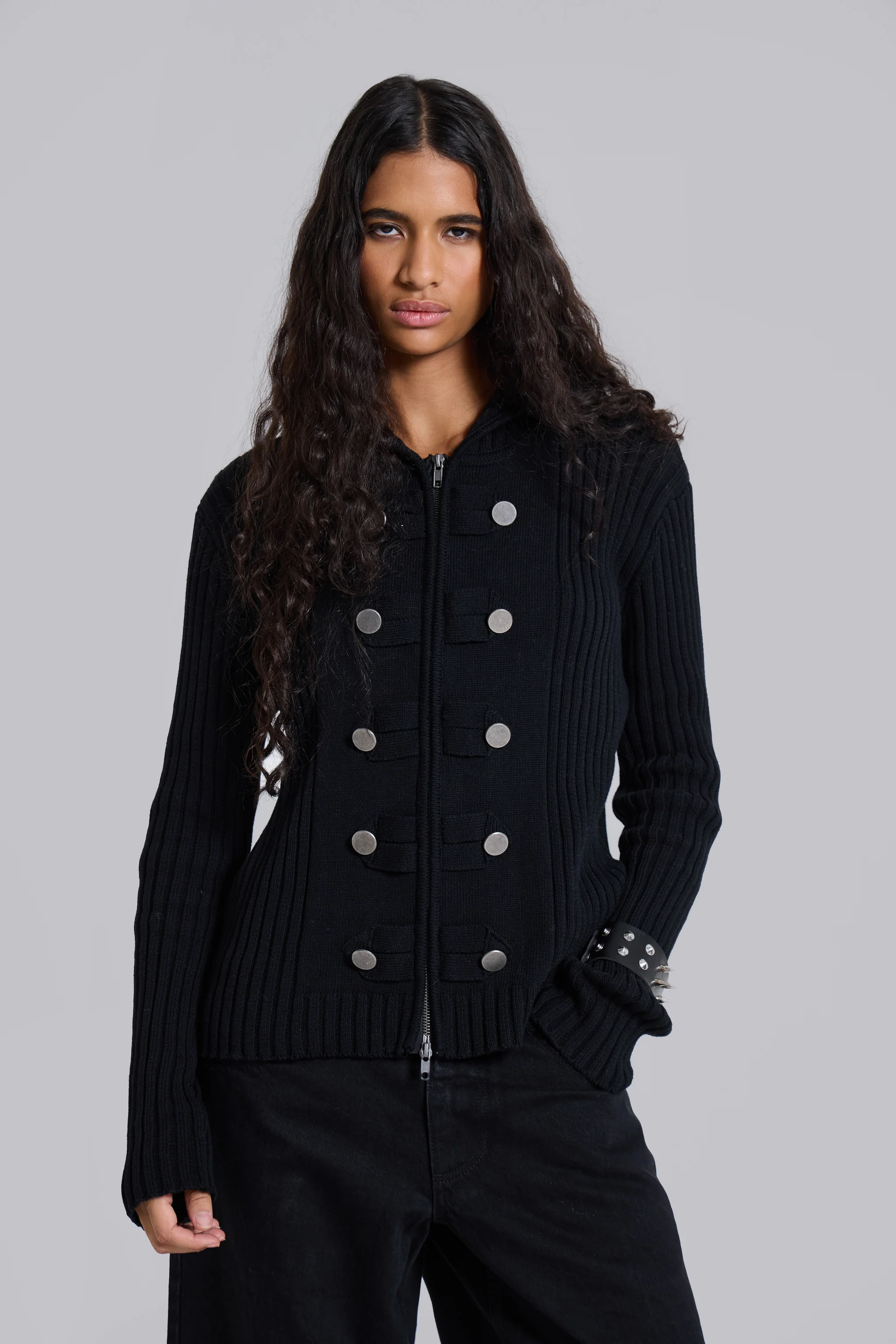 Hooded Military Knit Jumper - Image 4