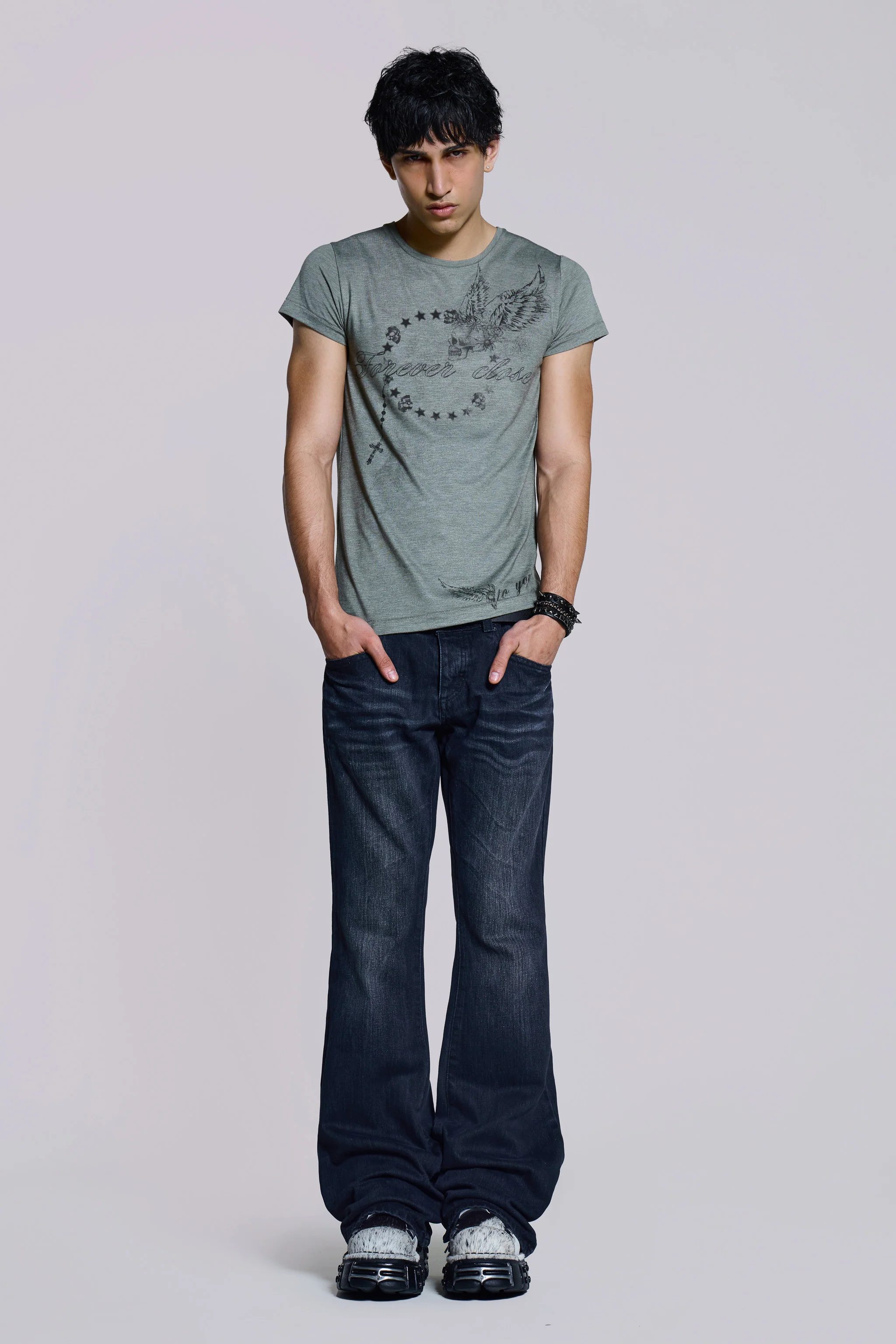 Indigo Creased Drift Bootcut Jeans - Image 3