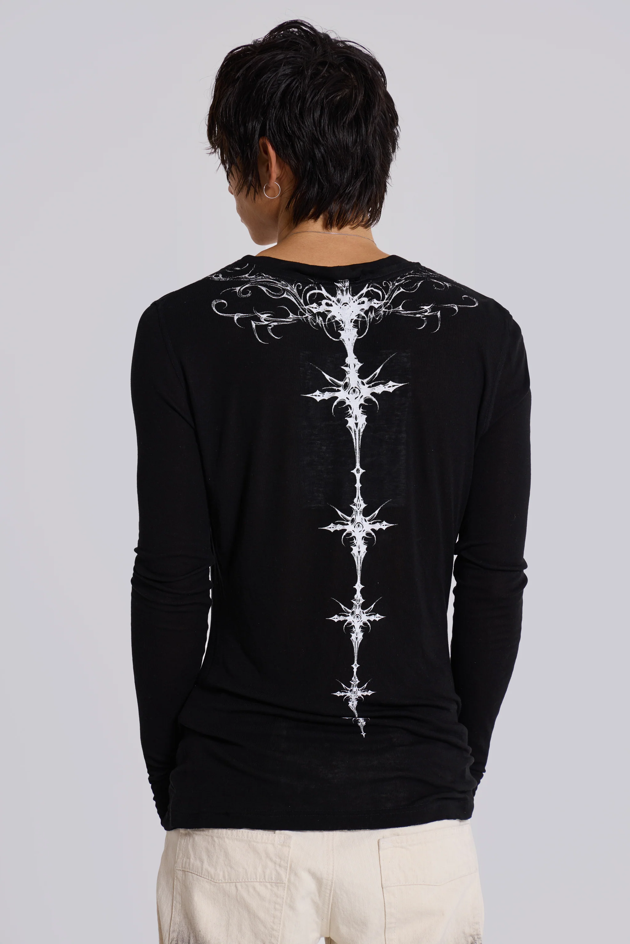 Ines Black Henley Top - Image 3