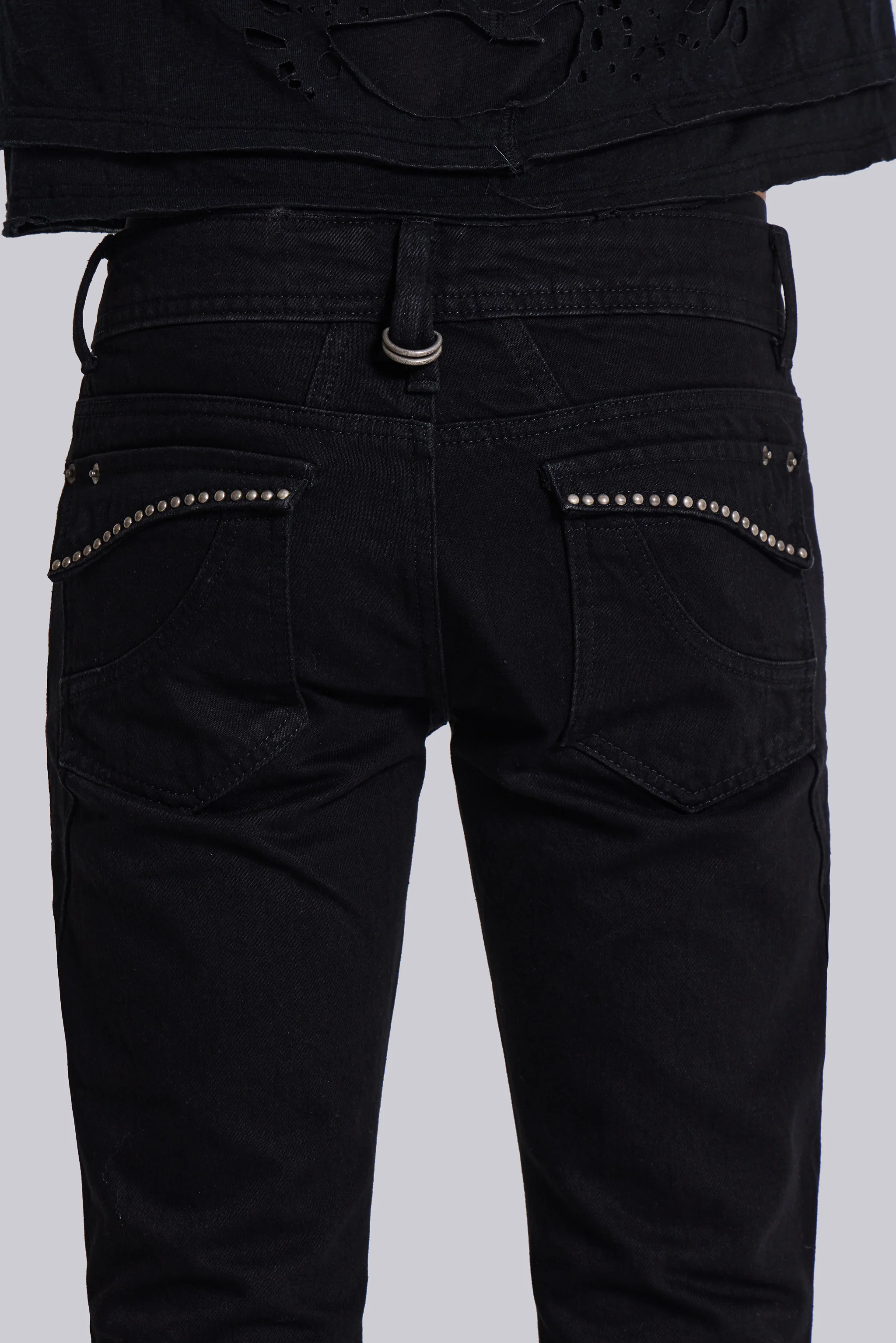 Jet Black Studded Drift Bootcut Jeans - Image 5