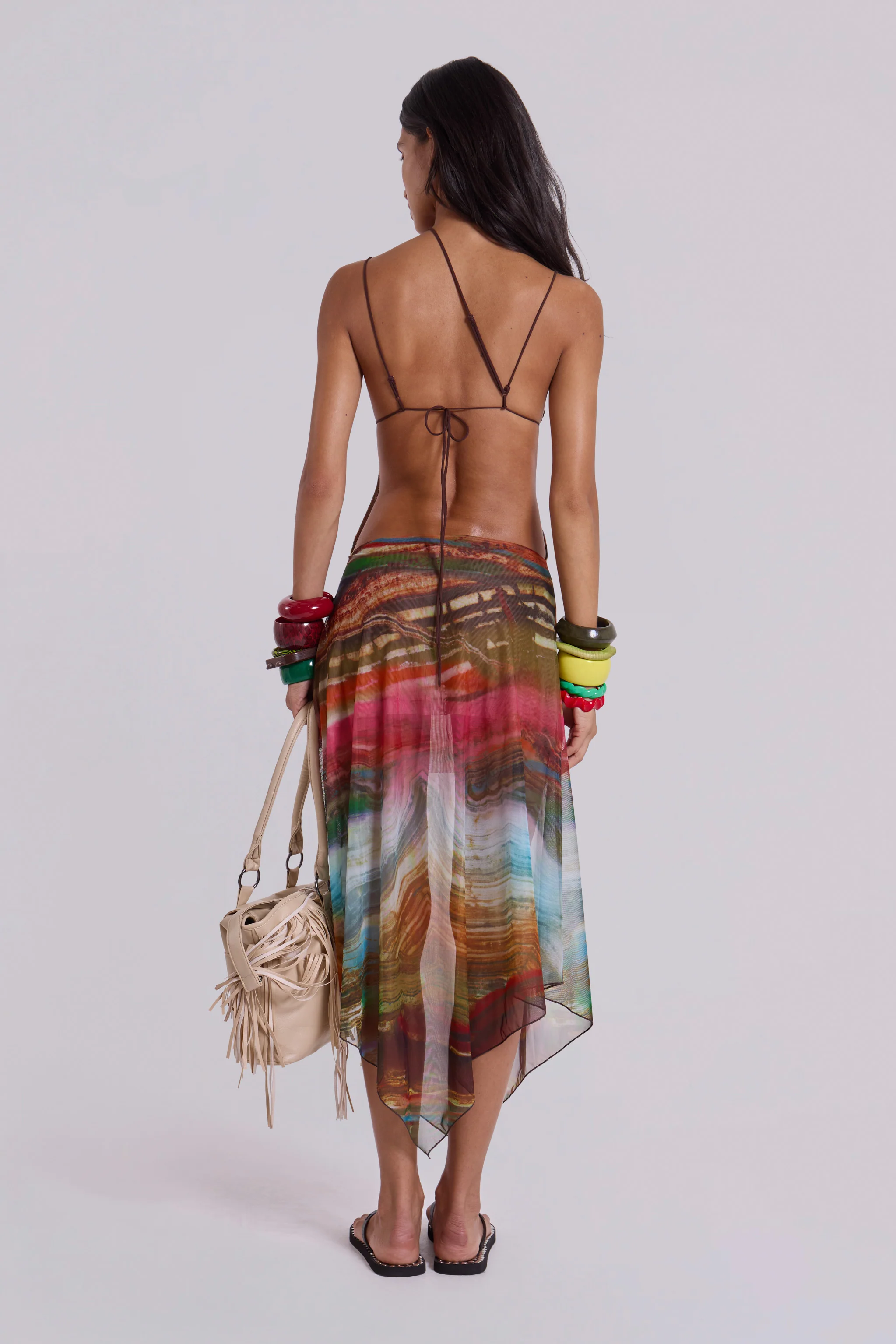 Kaia Midi Dress with Wooden Trims - Image 3