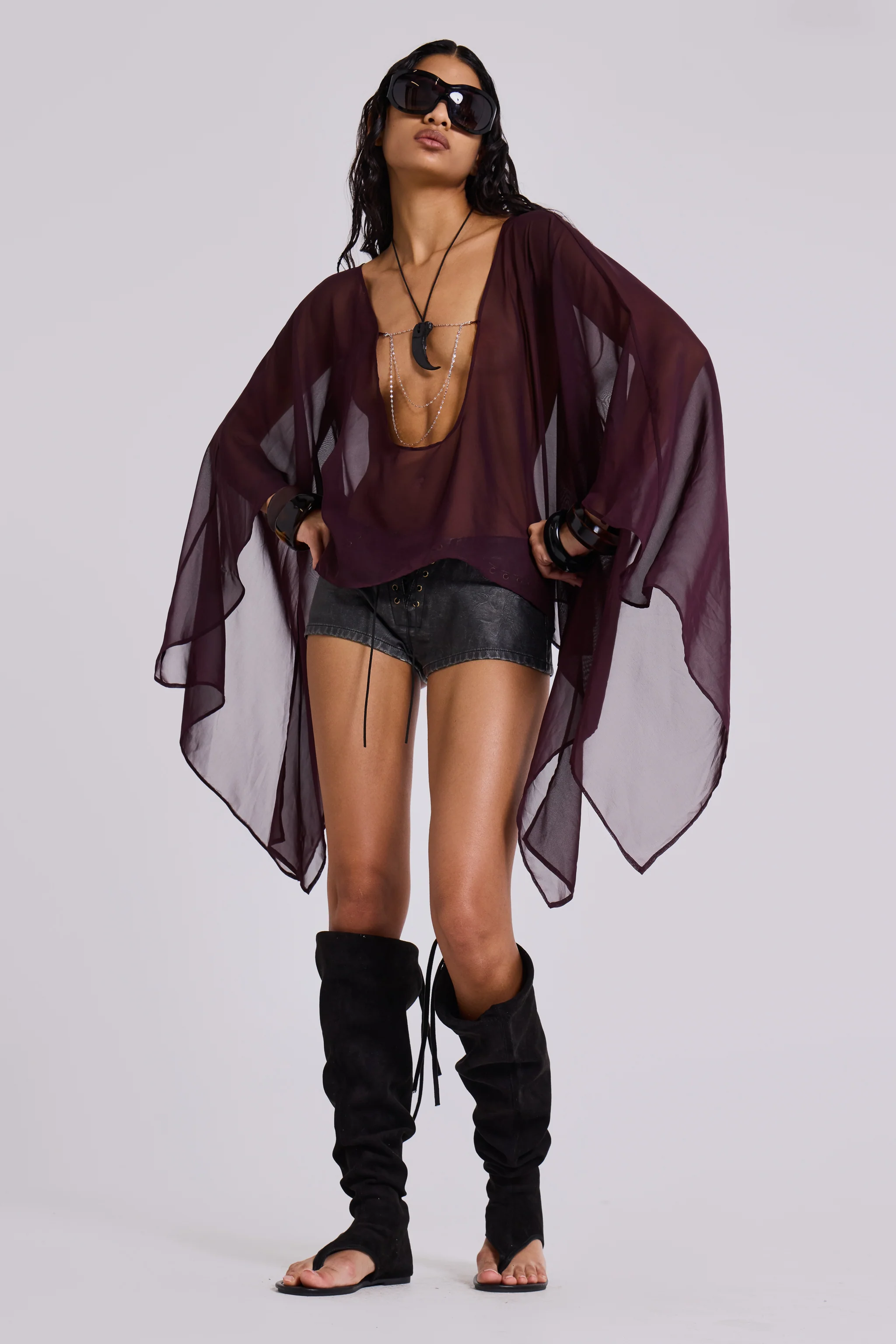 Kaiane Chiffon Cape Top - Image 6