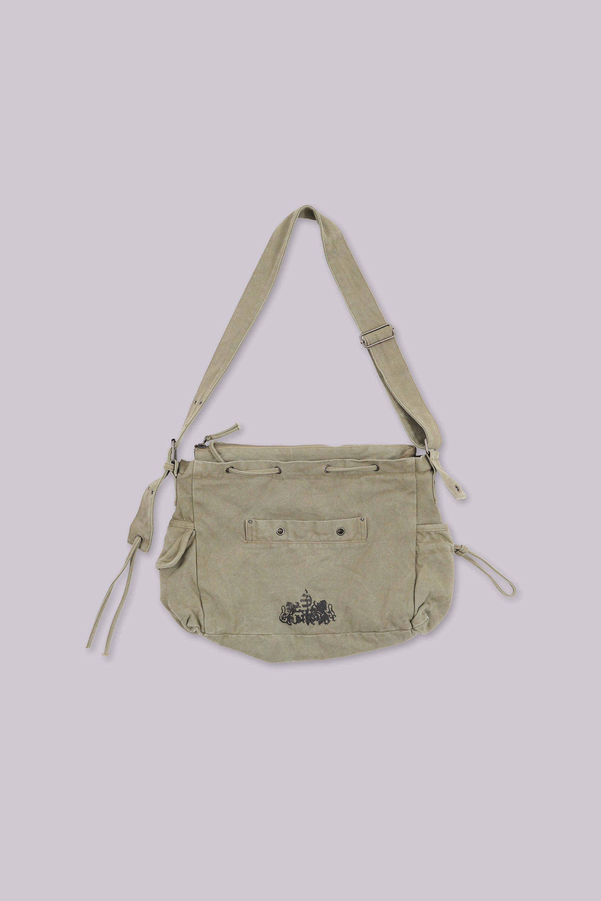 Khaki Military Utility Satchel Bag - Image 4