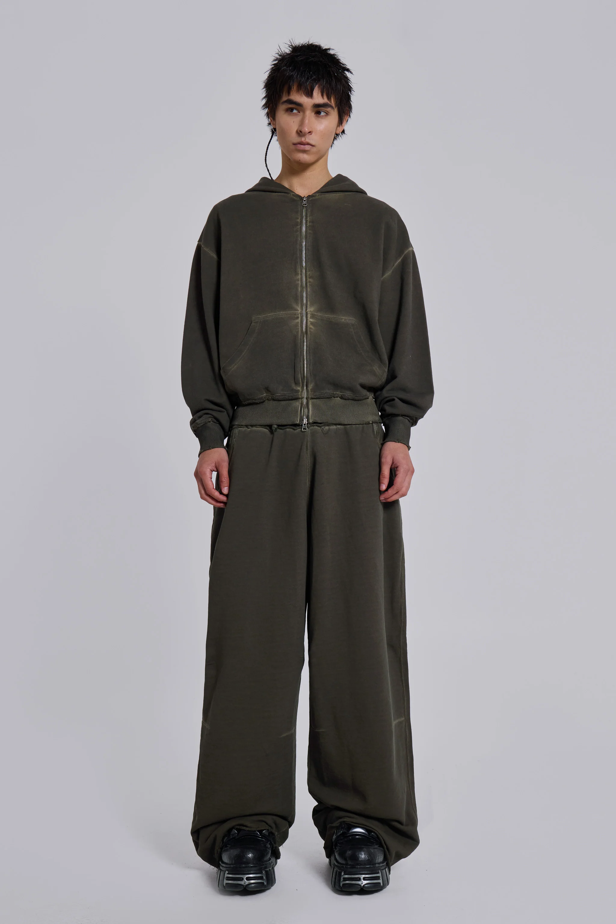 Khaki Oversized Monster Hoodie - Image 3
