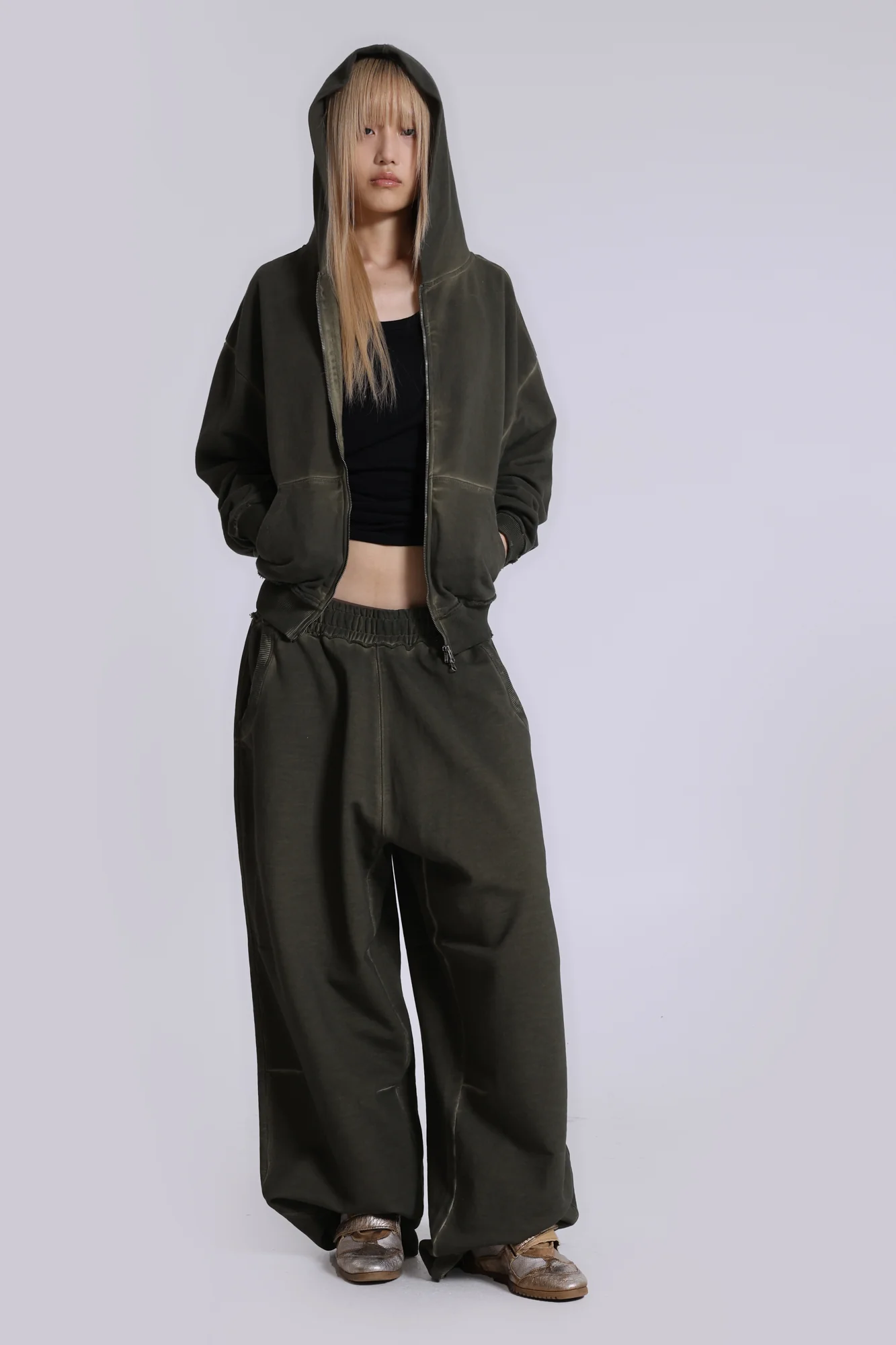 Khaki Oversized Monster Hoodie - Image 2