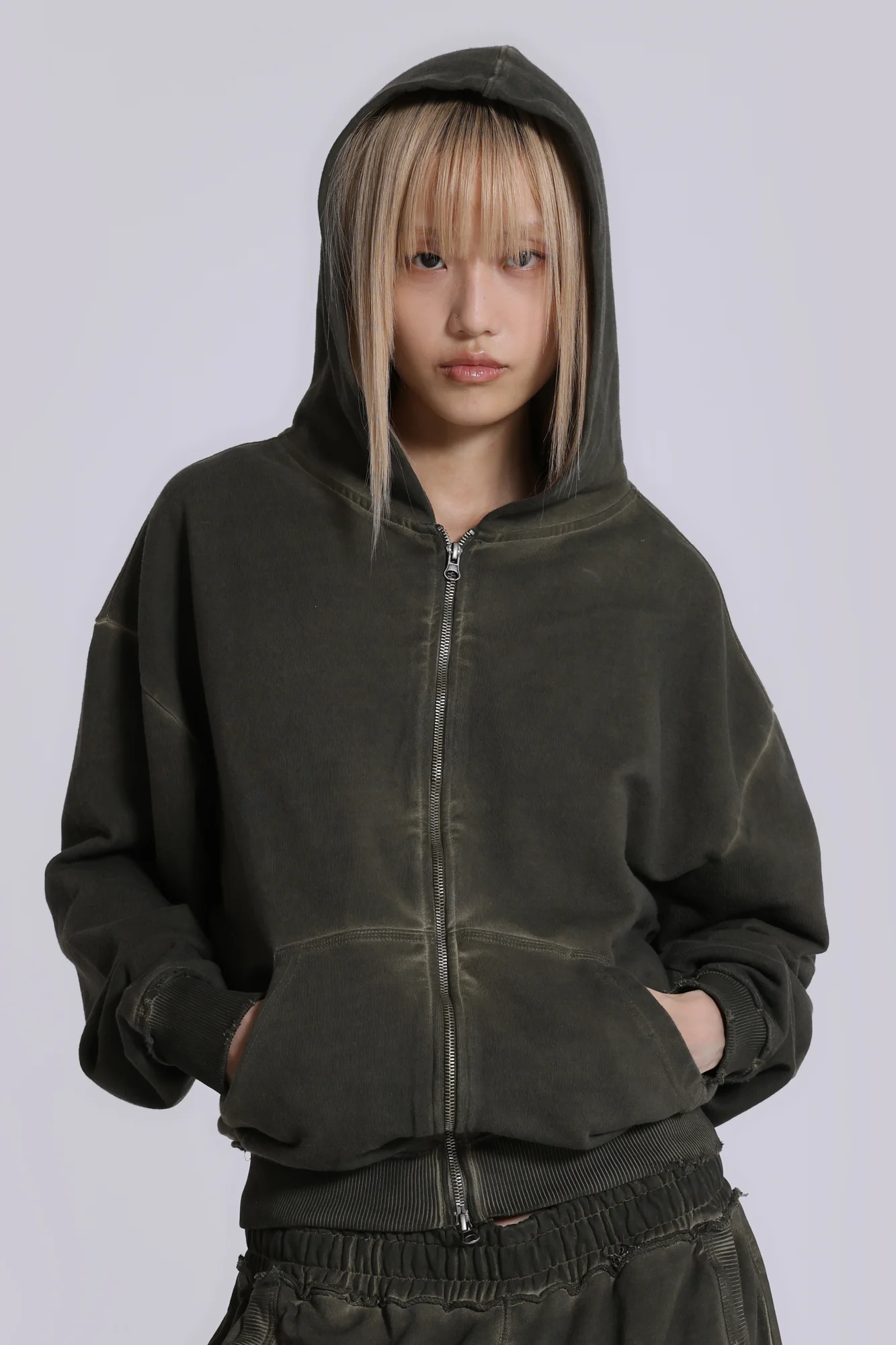 Khaki Oversized Monster Hoodie - Image 7