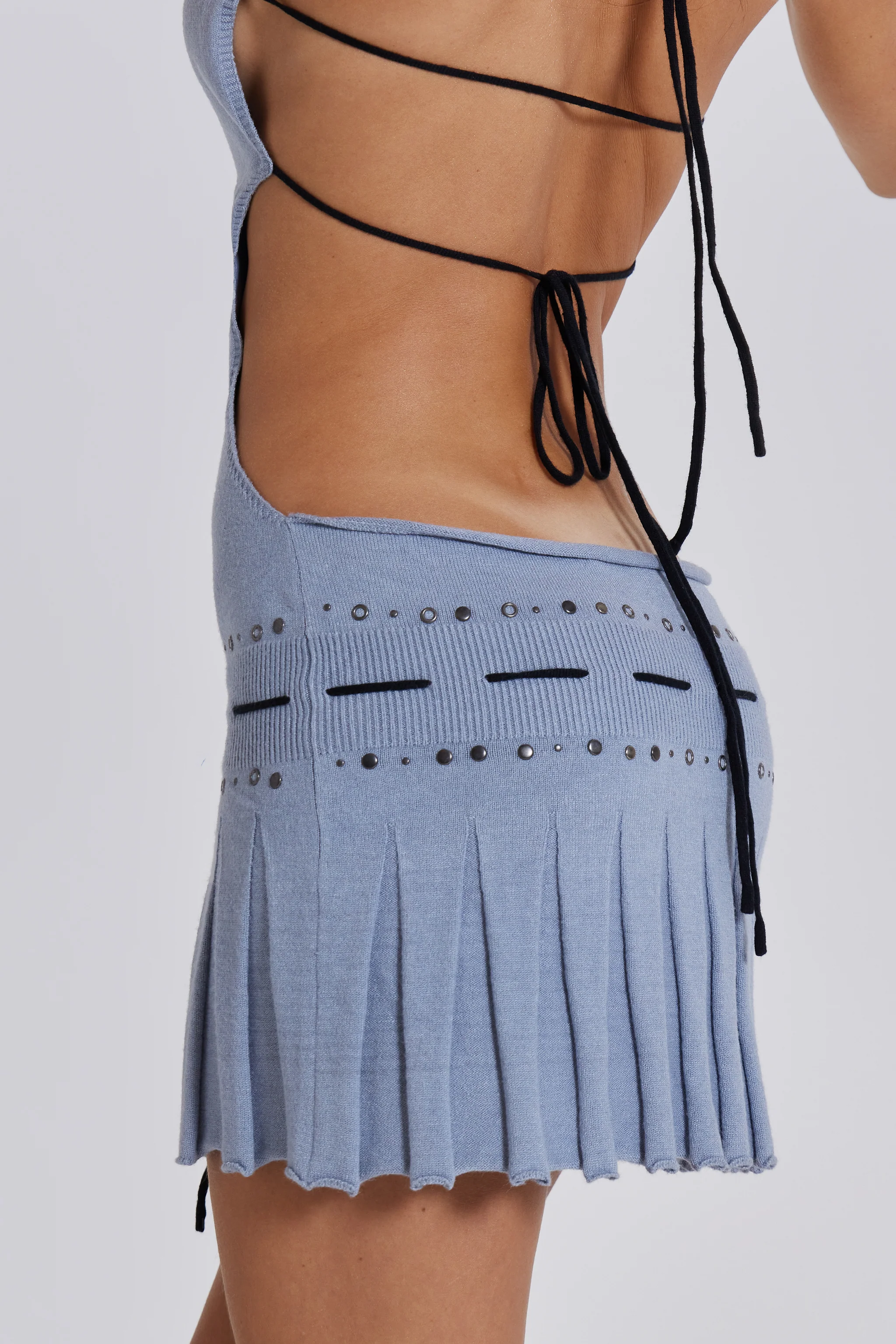 Sienna Knitted Studded Tie Mini Dress - Image 6