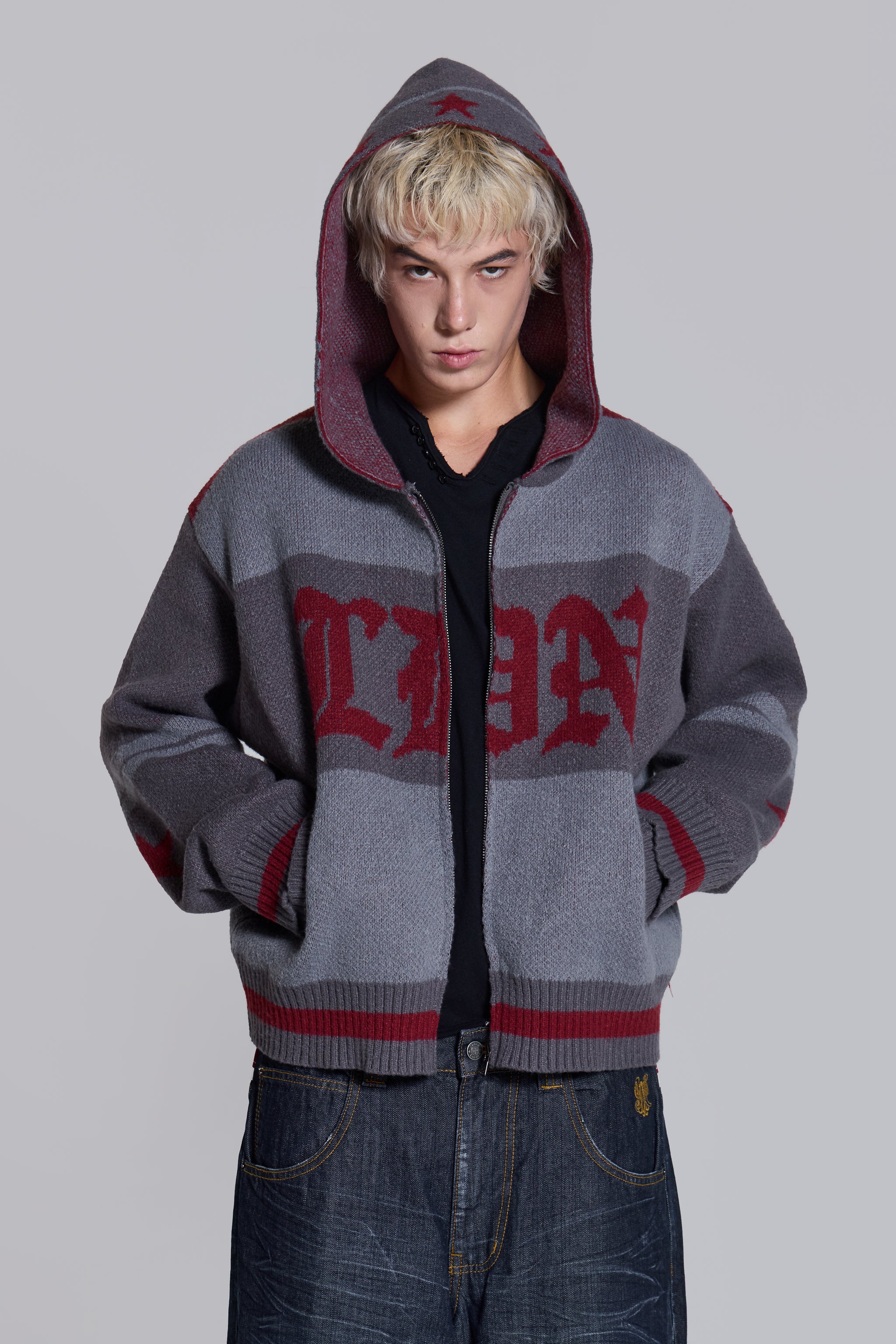 LDN Knitted Zip-Up Hoodie - Image 3
