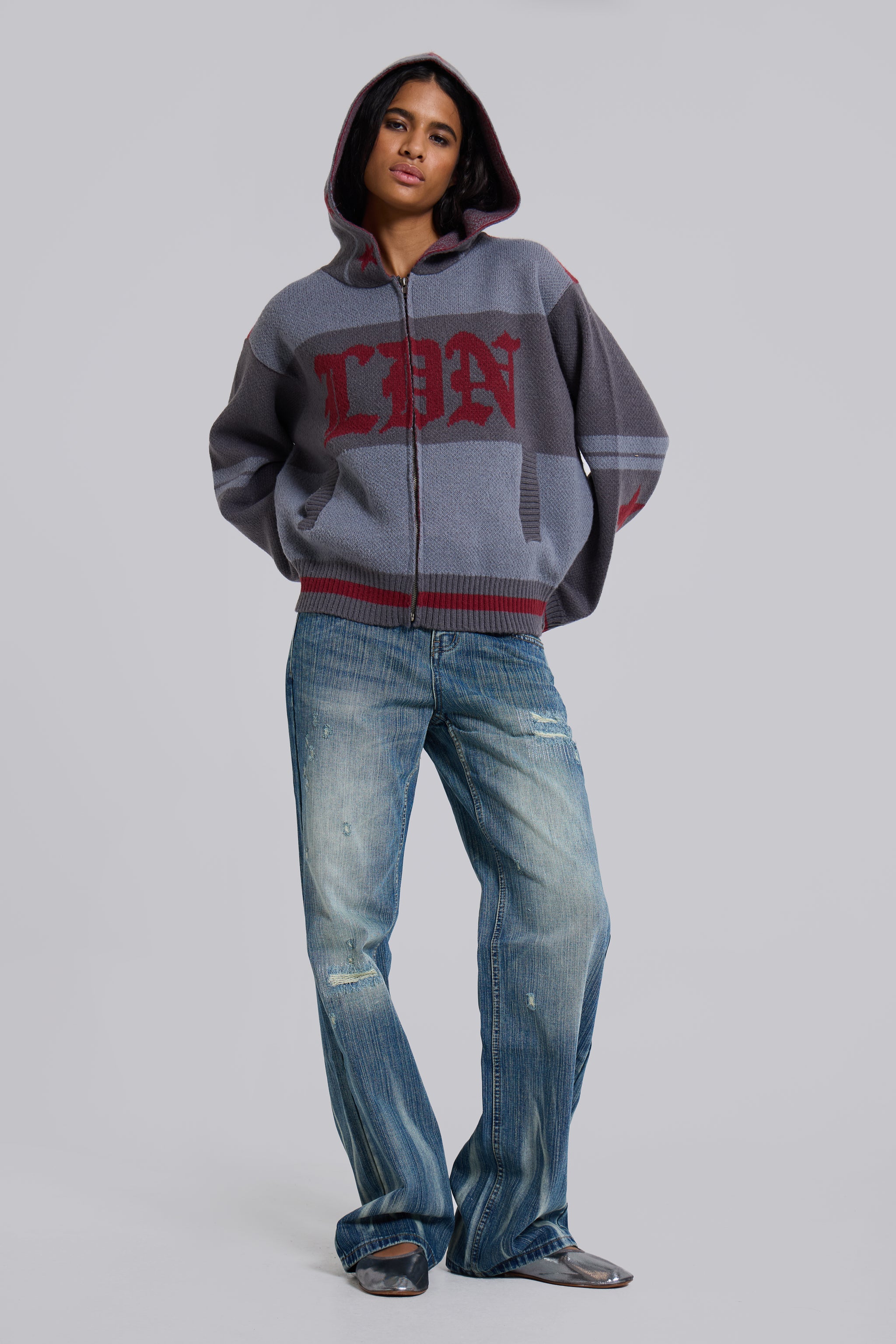 LDN Knitted Zip-Up Hoodie - Image 4