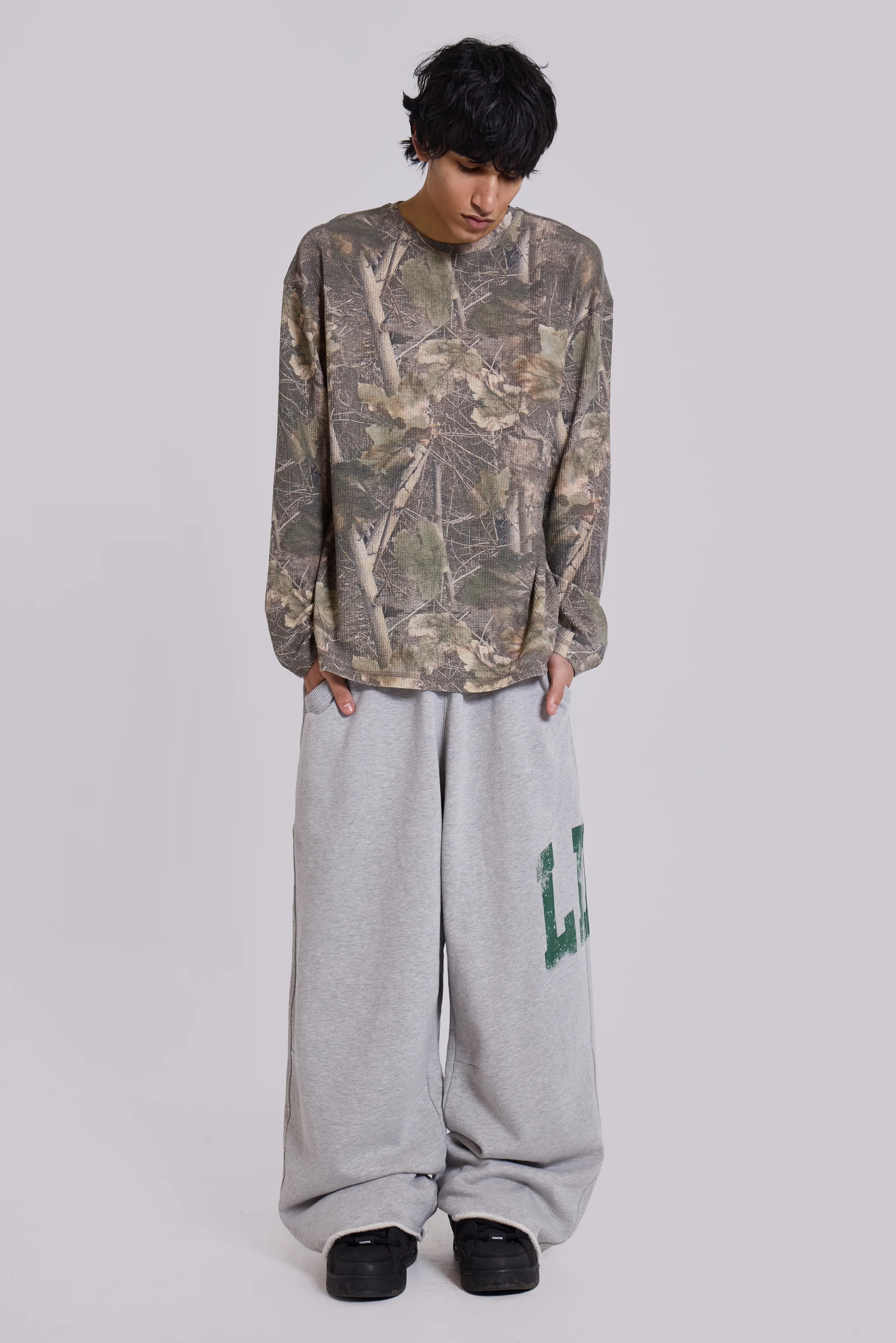 LDN Print Grey Marl Monster Joggers - Image 2