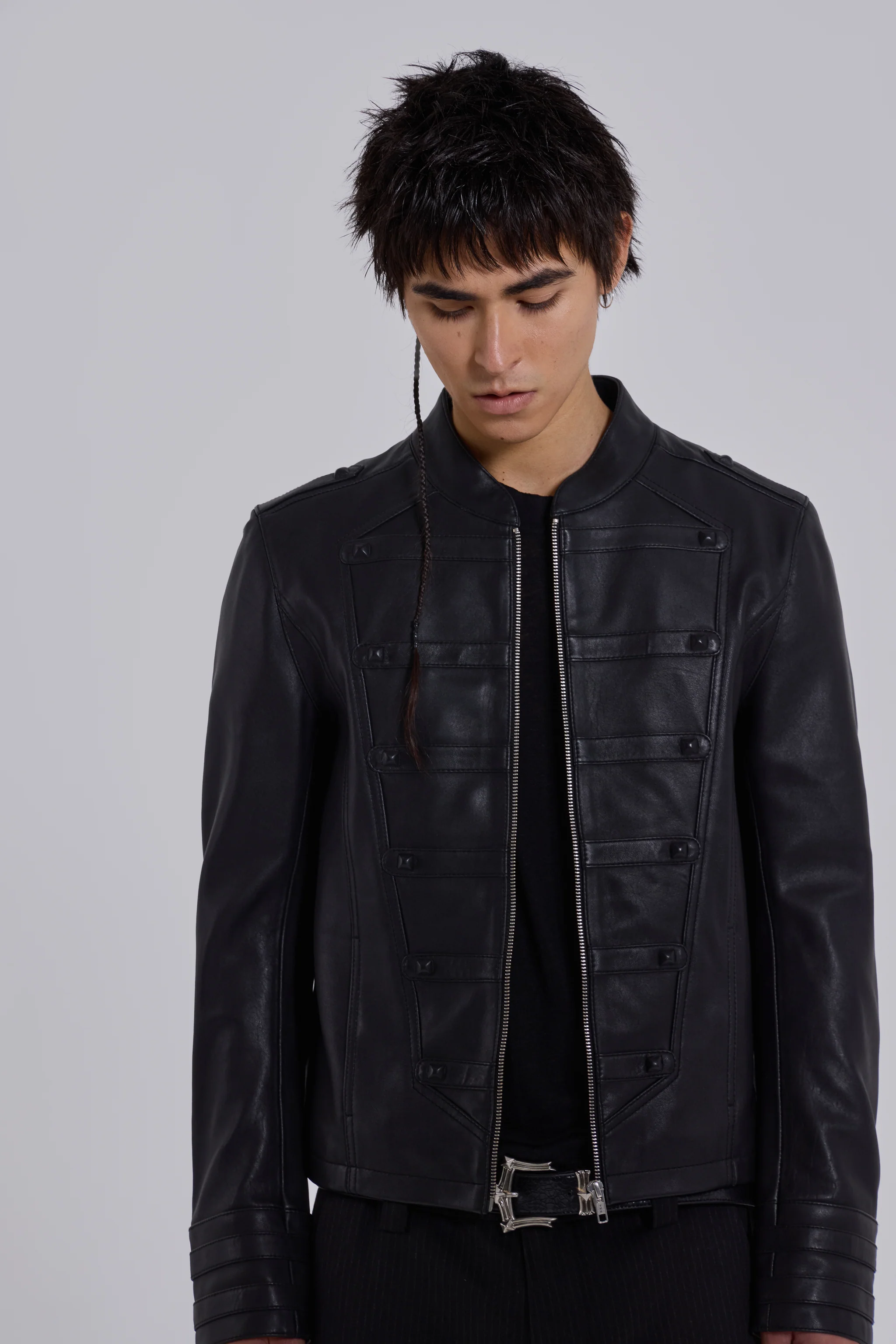 Leather Military Jacket - Image 8