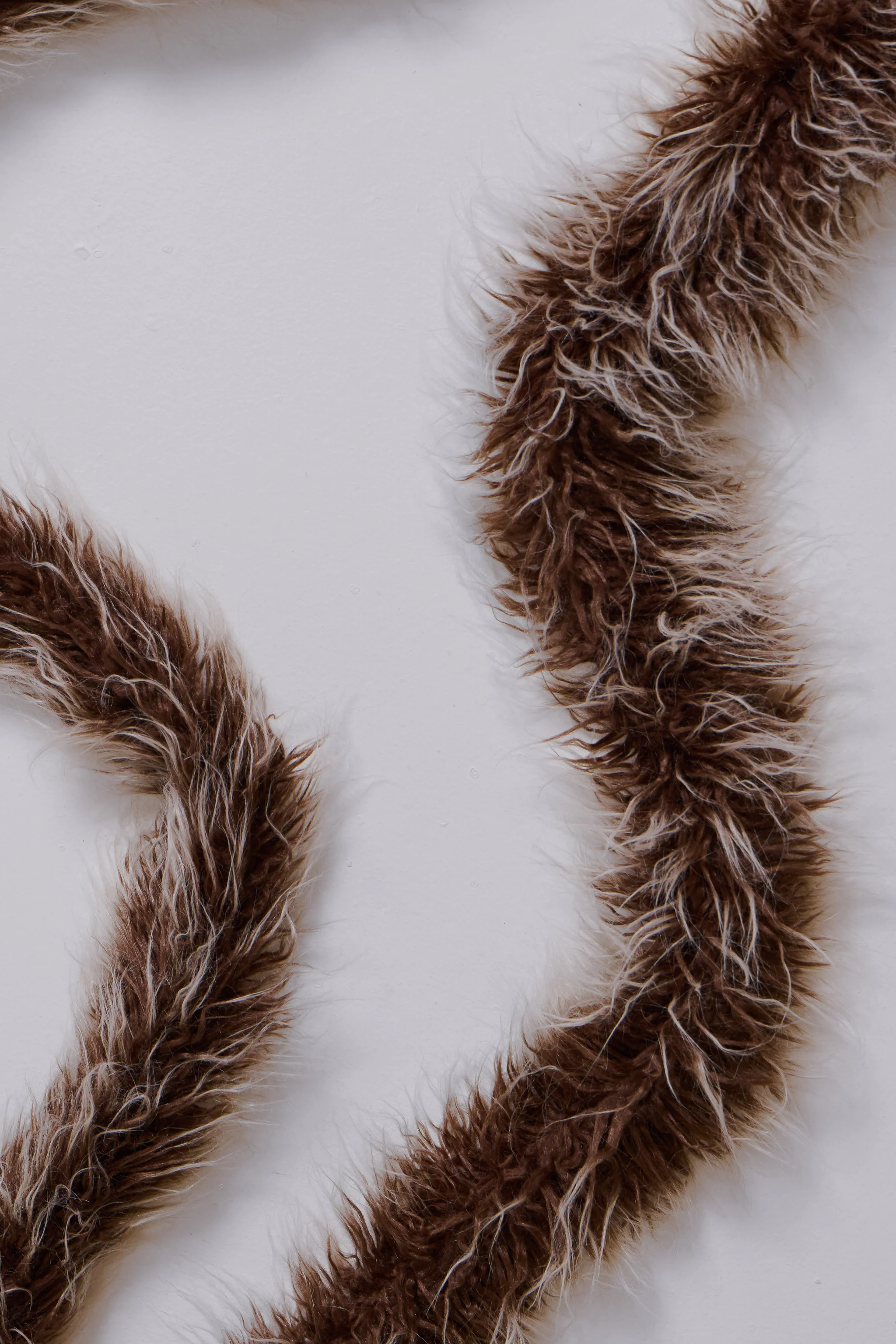 Leonie Faux Mongolian Fur Scarf in Brown - Image 3