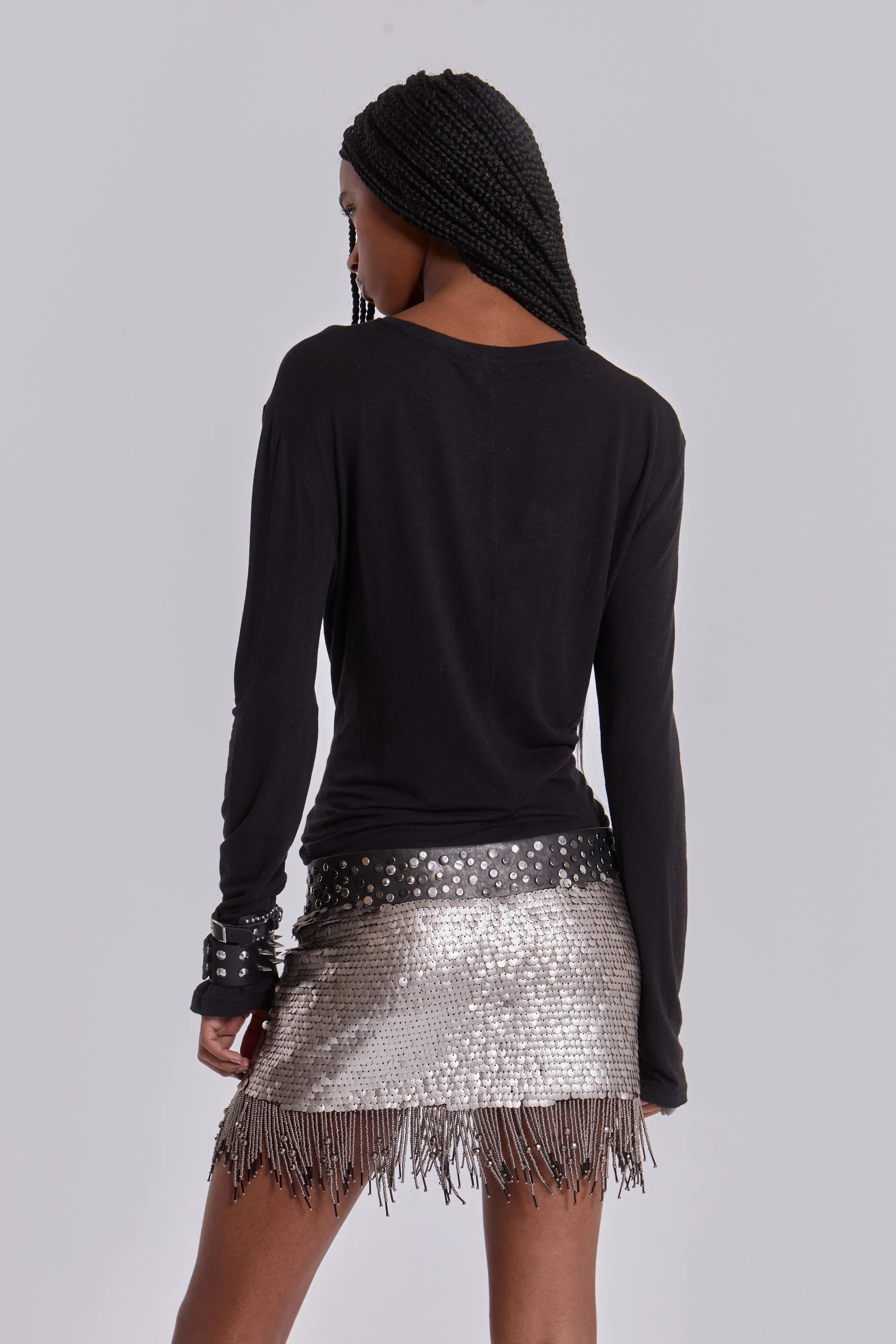 Leva Sequin Beaded Mini Skirt - Image 9