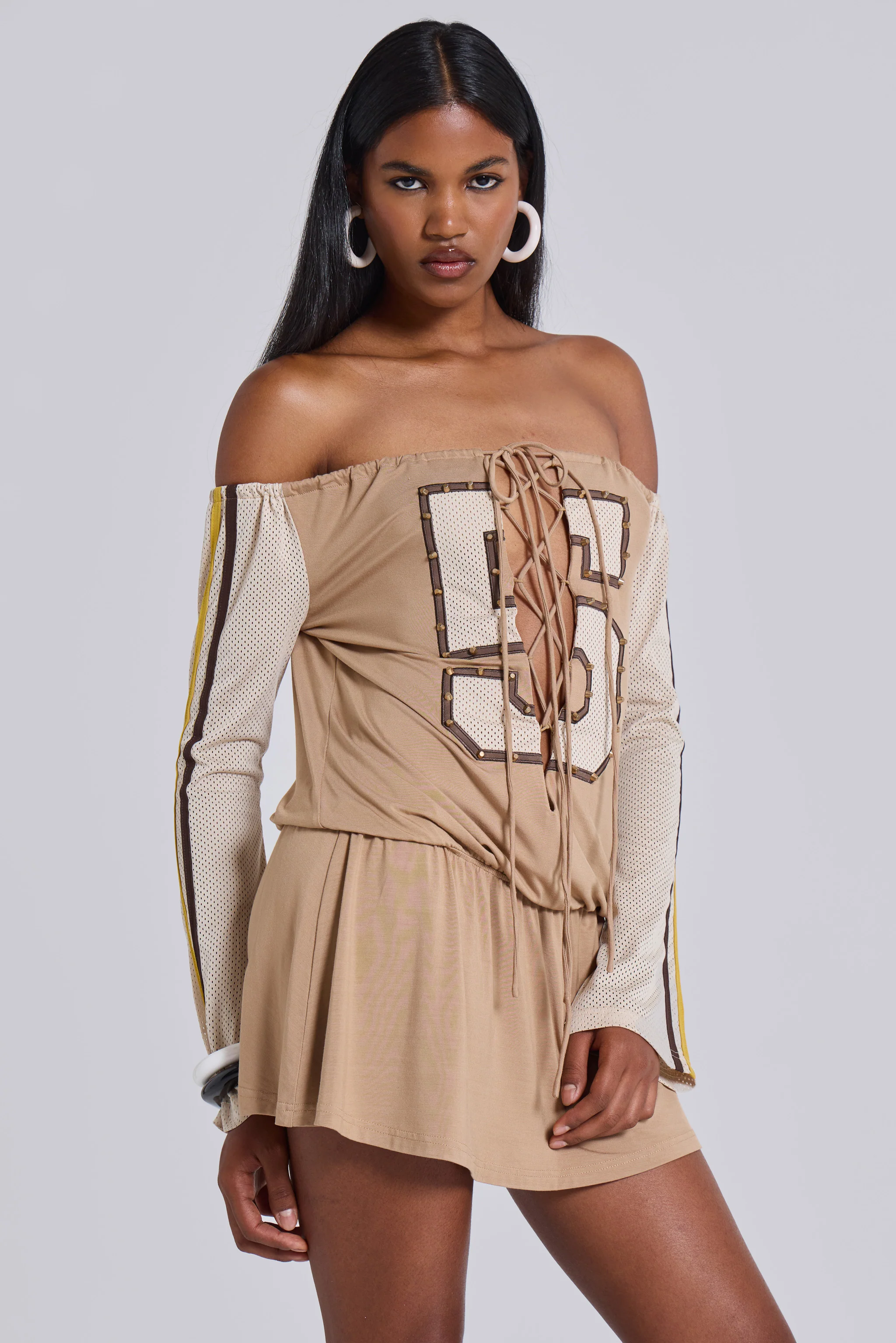 Maia Lace Up Mini Dress - Image 5