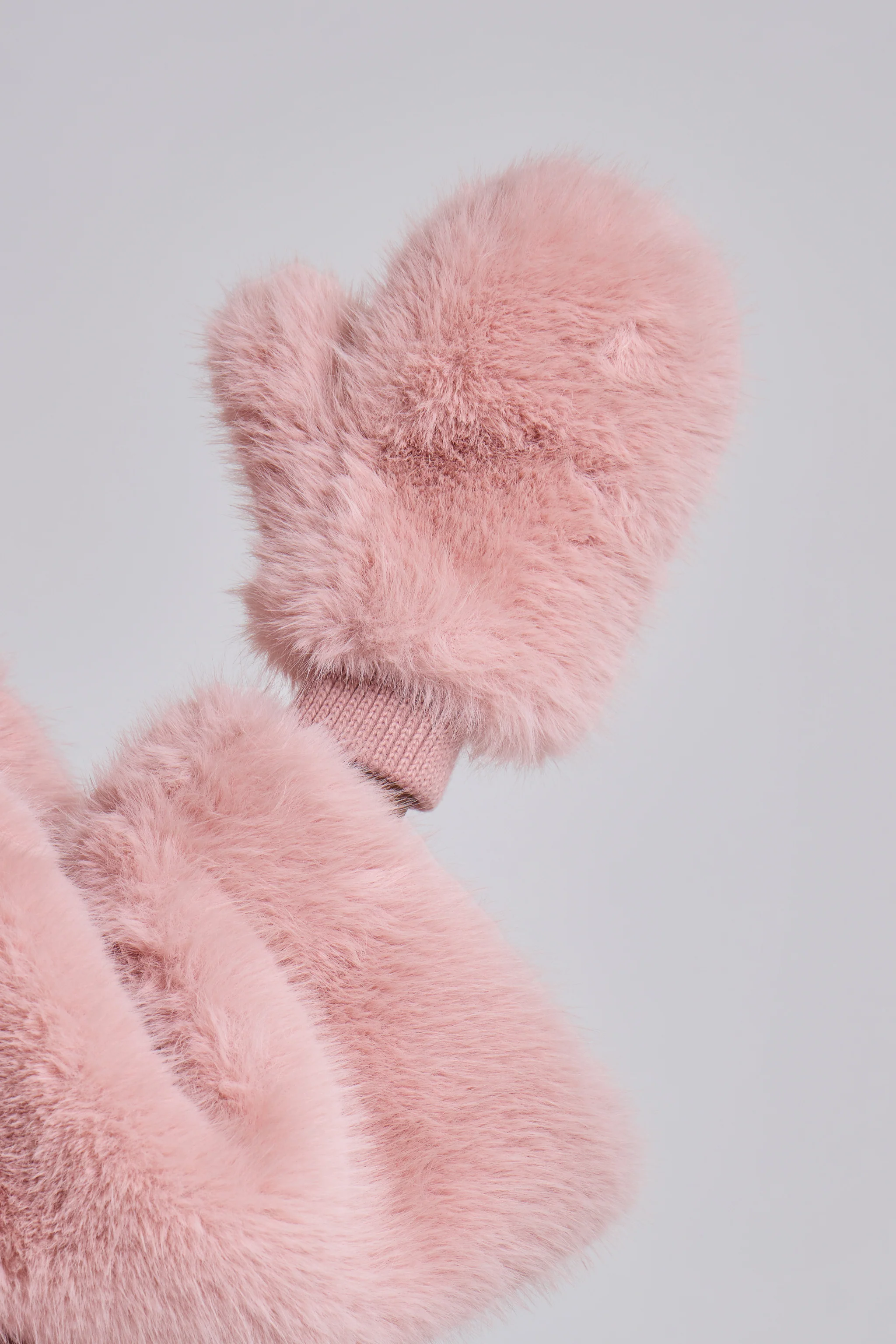 Mara Faux Fur Gloves in Pink - Image 5