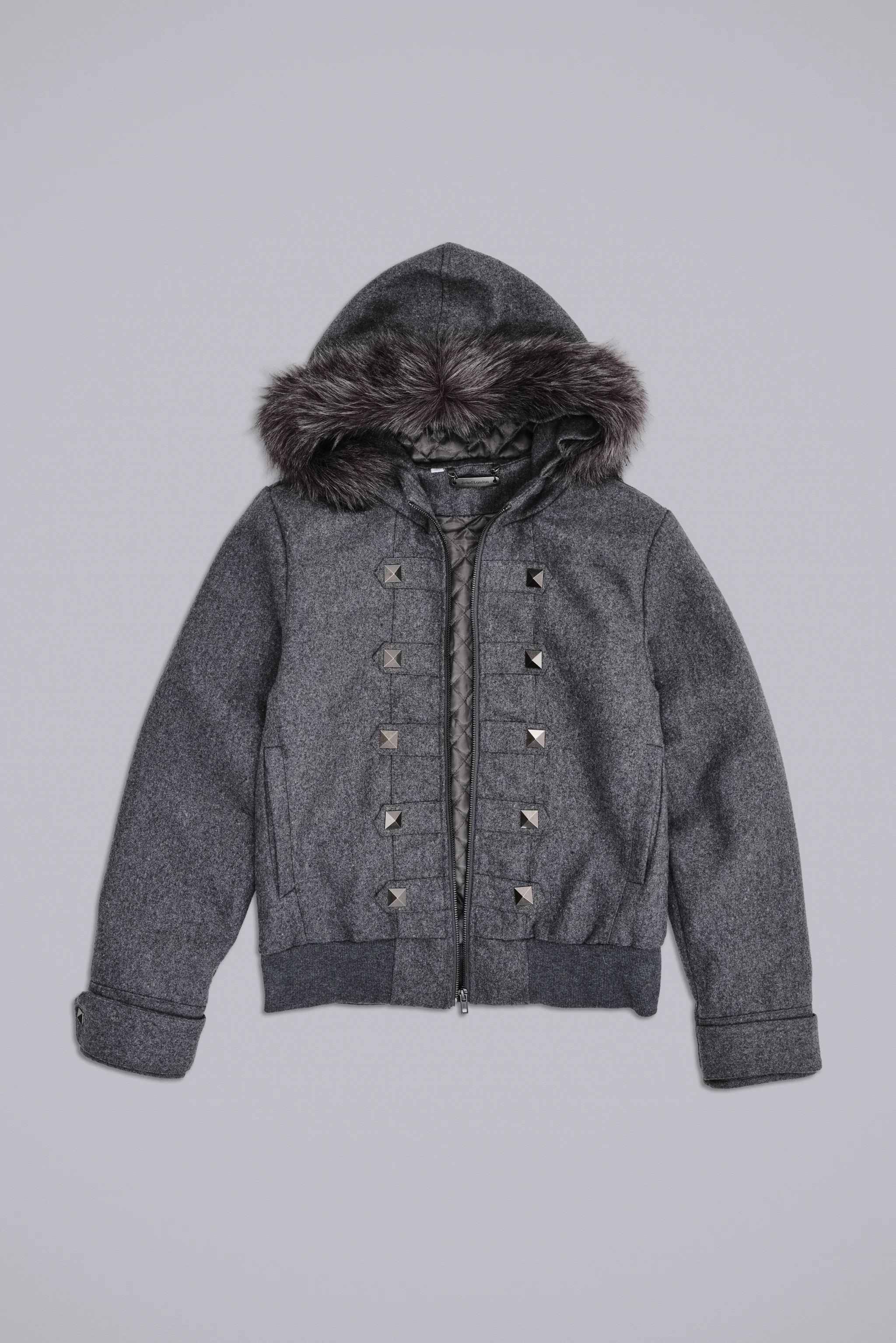 Marl Military Hooded Jacket - Image 2