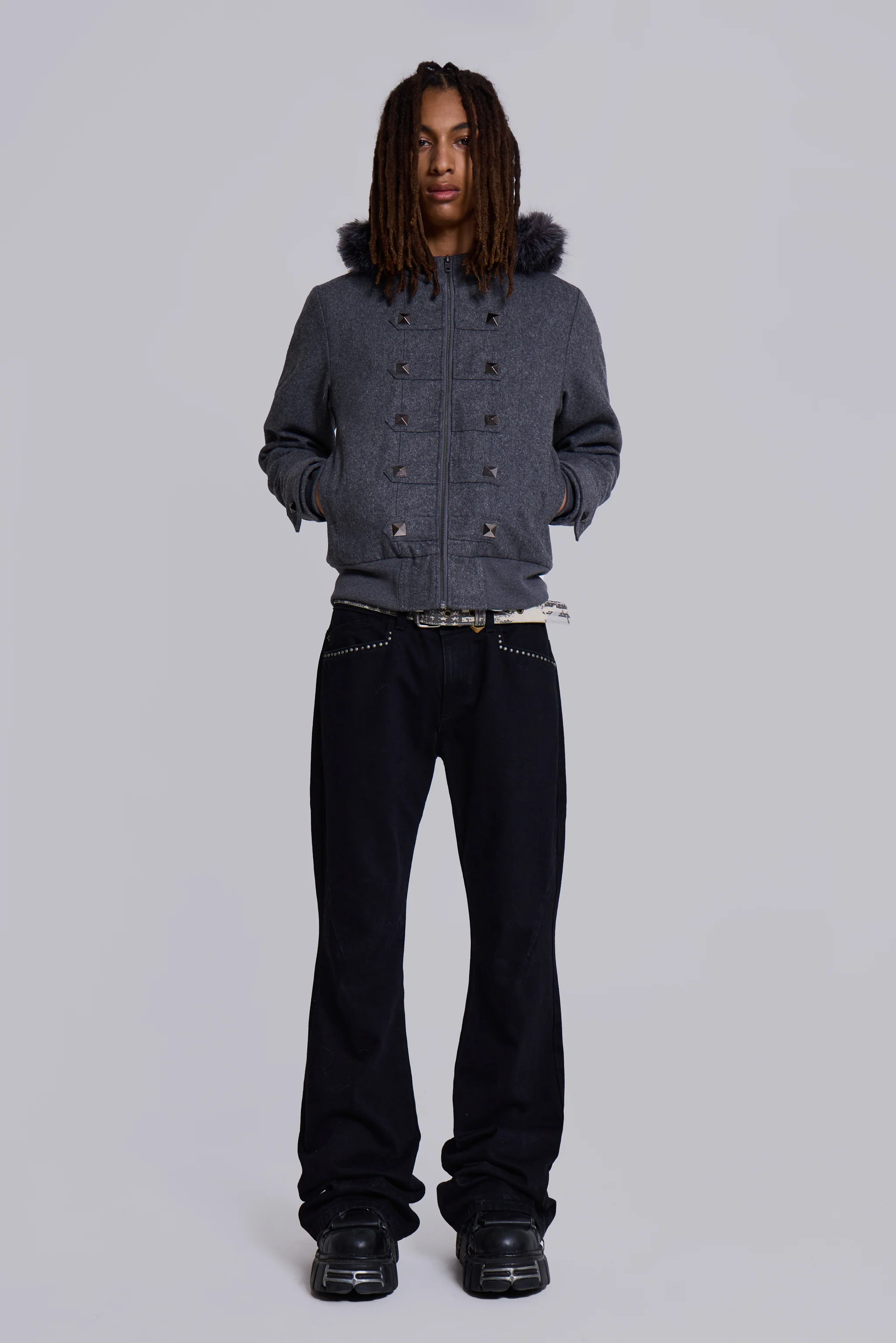 Marl Military Hooded Jacket - Image 6