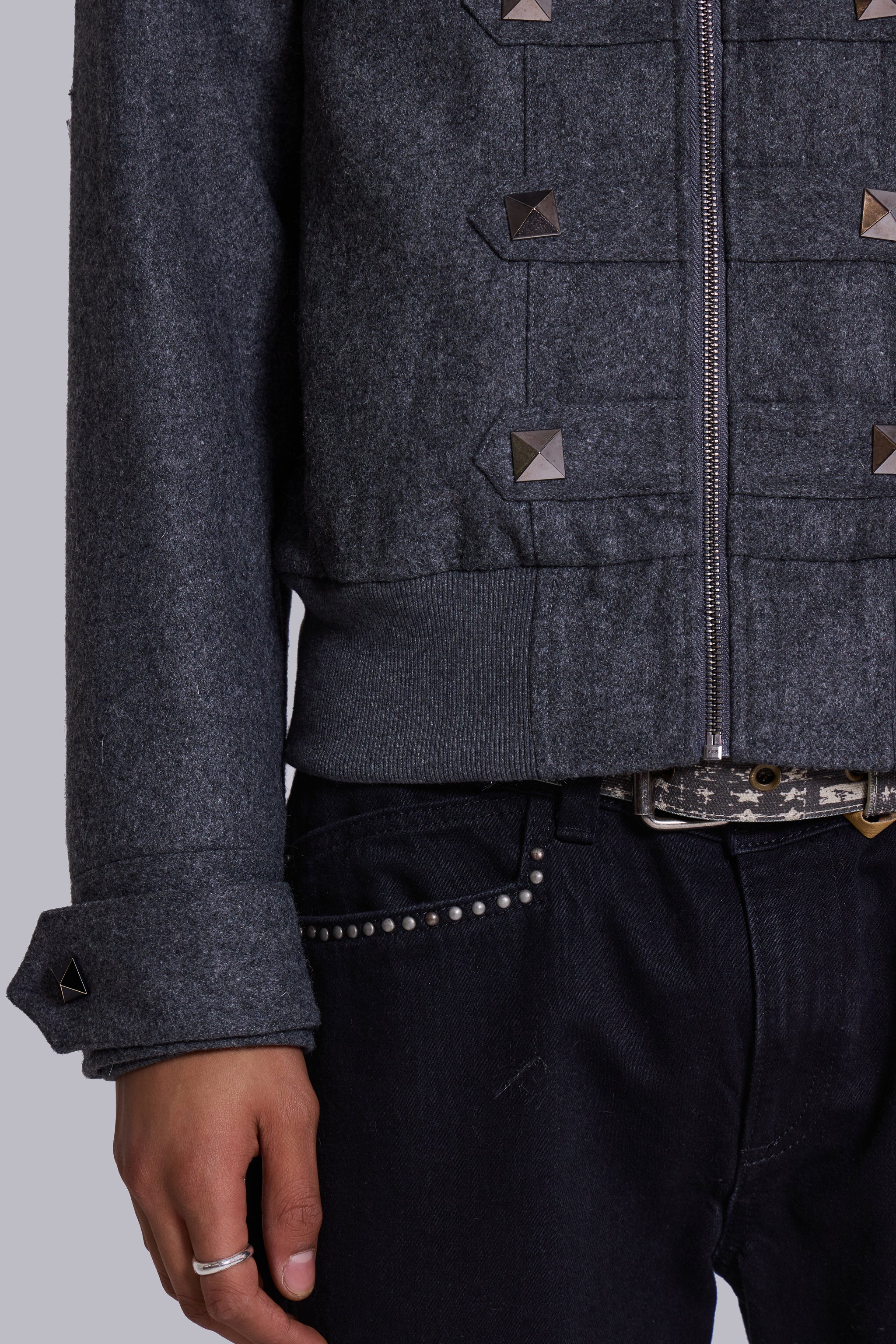 Marl Military Hooded Jacket - Image 8