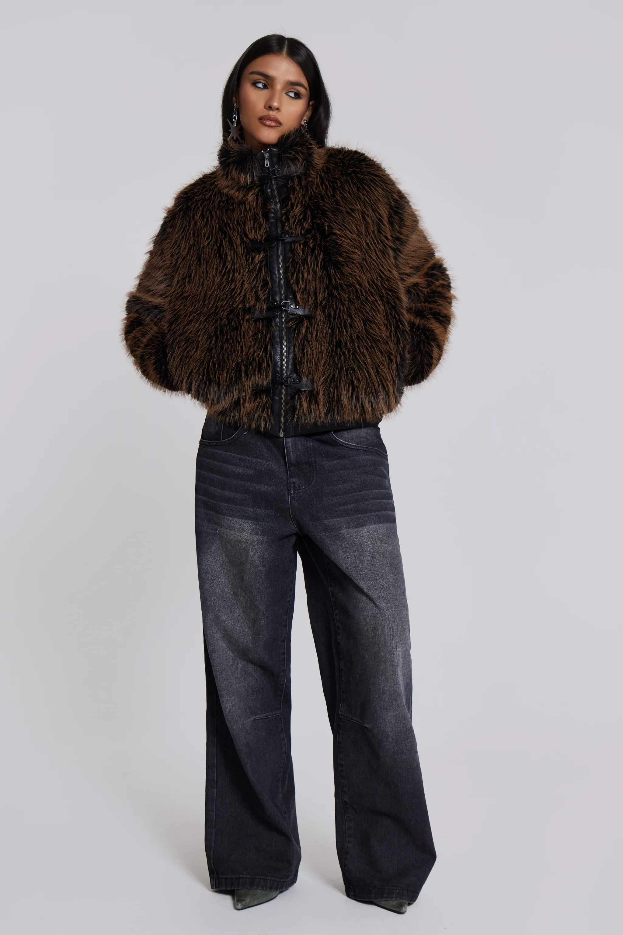 Brown Mendoza Faux Fur Jacket - Image 6