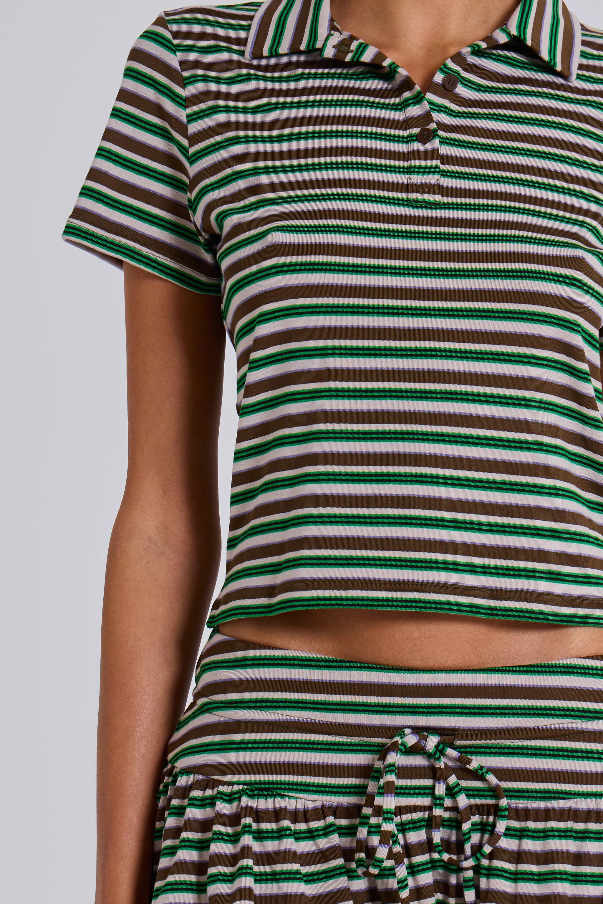 Mila Stripe Polo Shirt - Image 2
